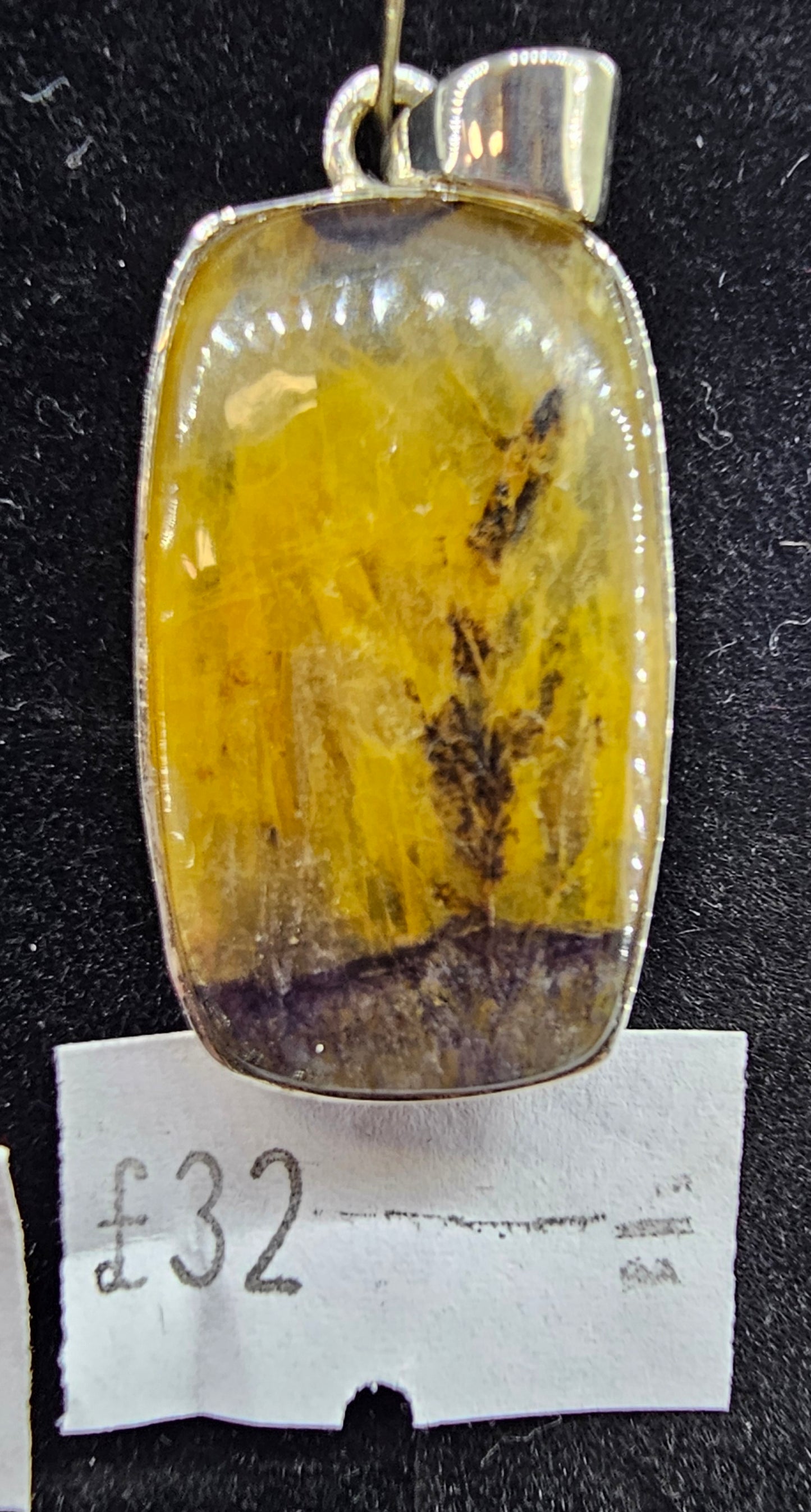 Blue John Flourite 925 silver pendant