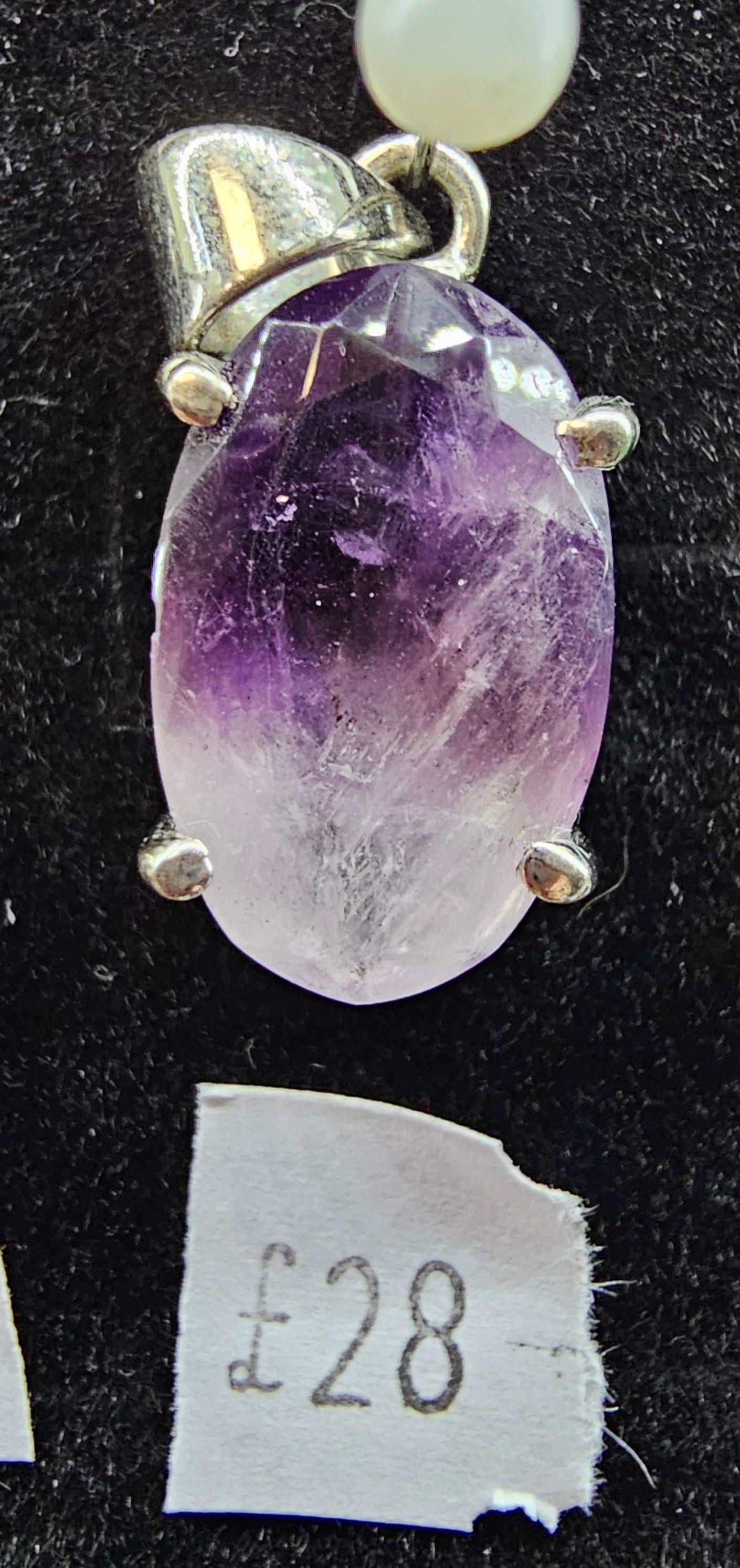 Chevron Amethyst 925 silver pendant