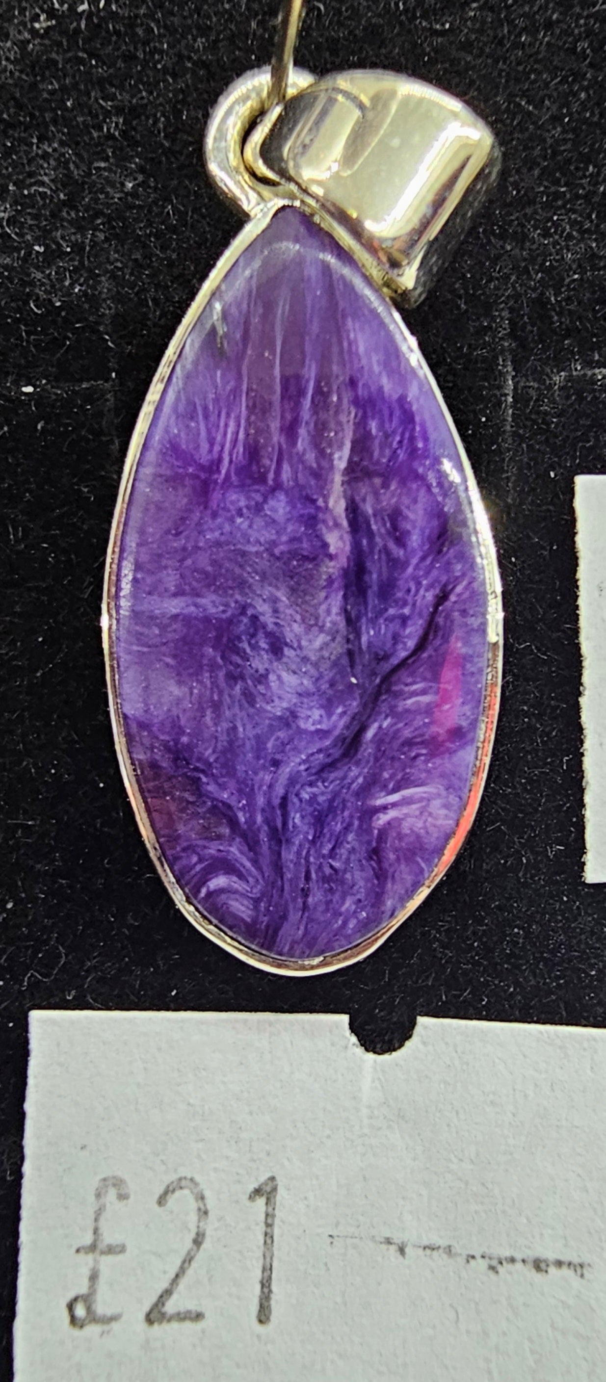 Charoite 925 silver pendant