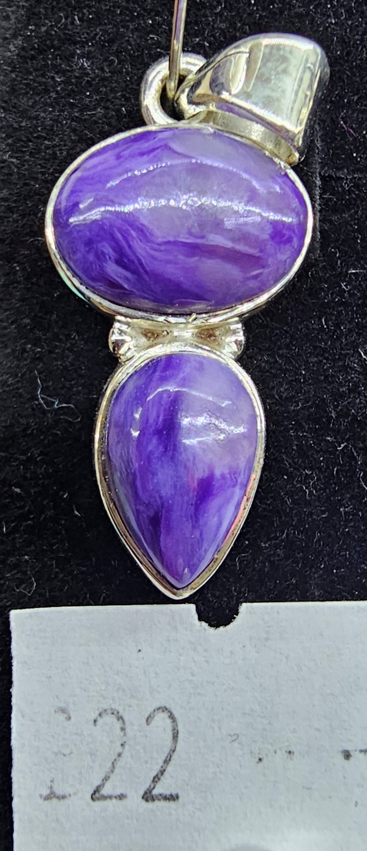 Charoite 925 silver pendant