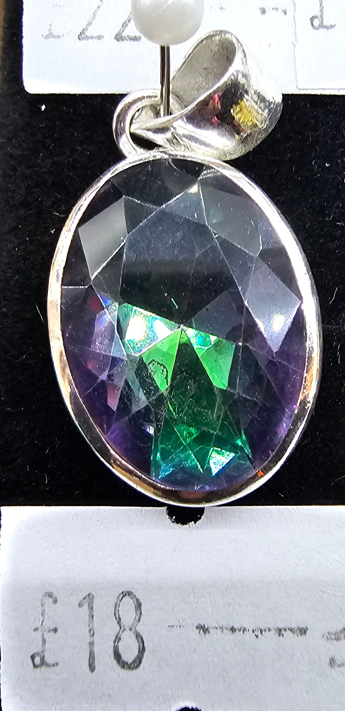 Mystic Topaz 925 silver pendant (manmade)