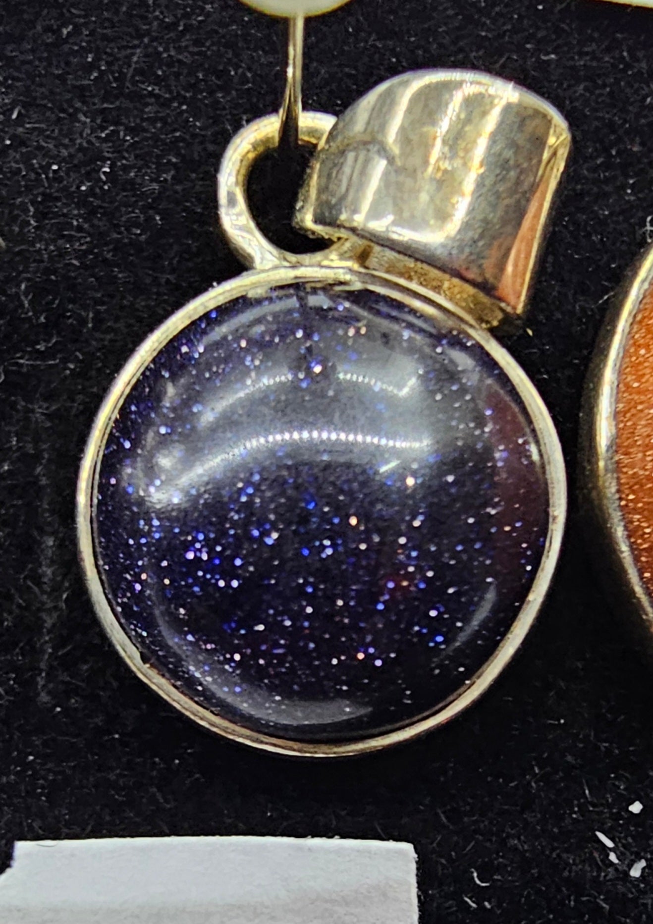 Blue Sandstone 925 silver pendant (manmade)