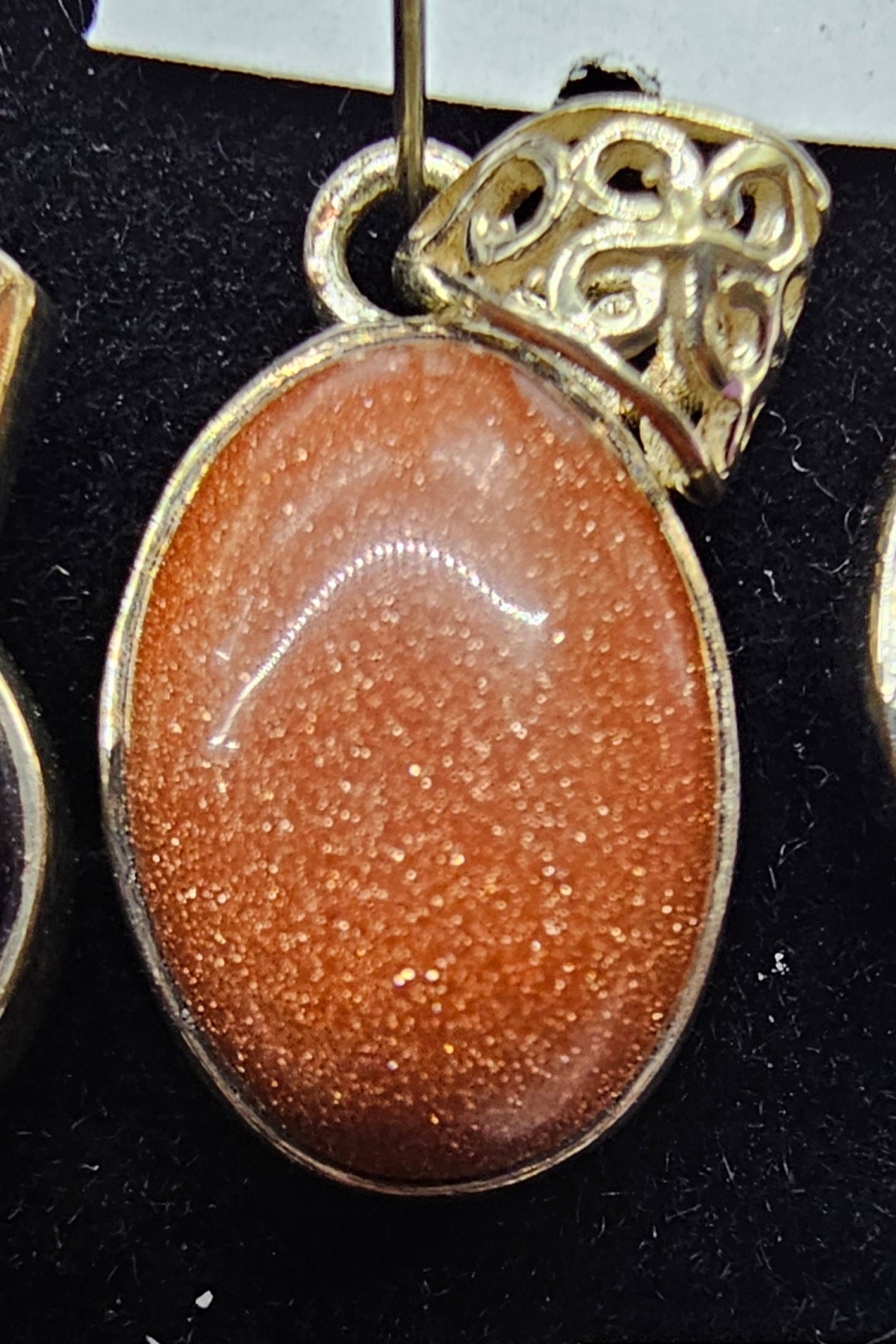 Gold Sandstone 925 silver pendant (manmade)