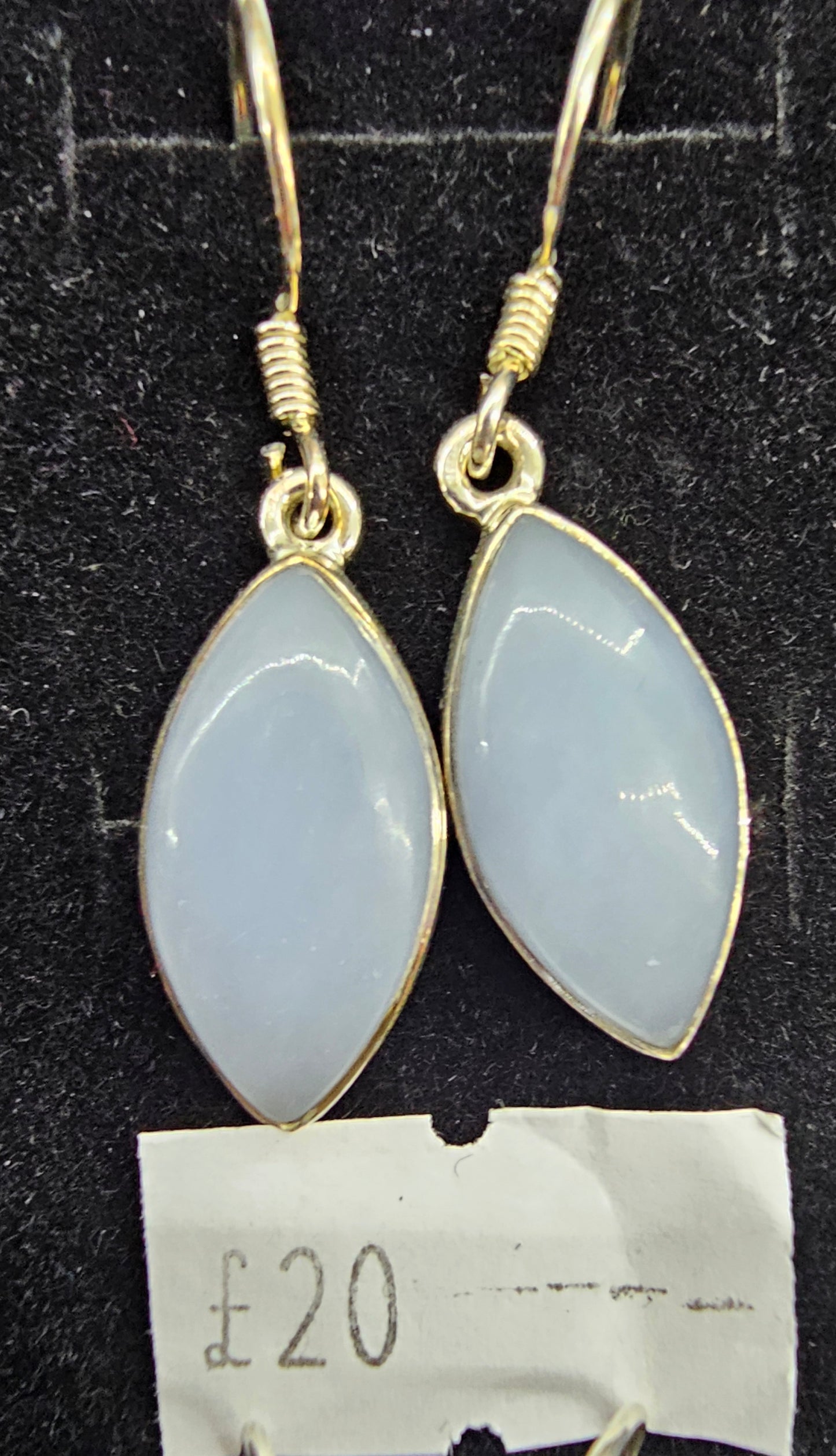 Angelite 925 silver hook earrings
