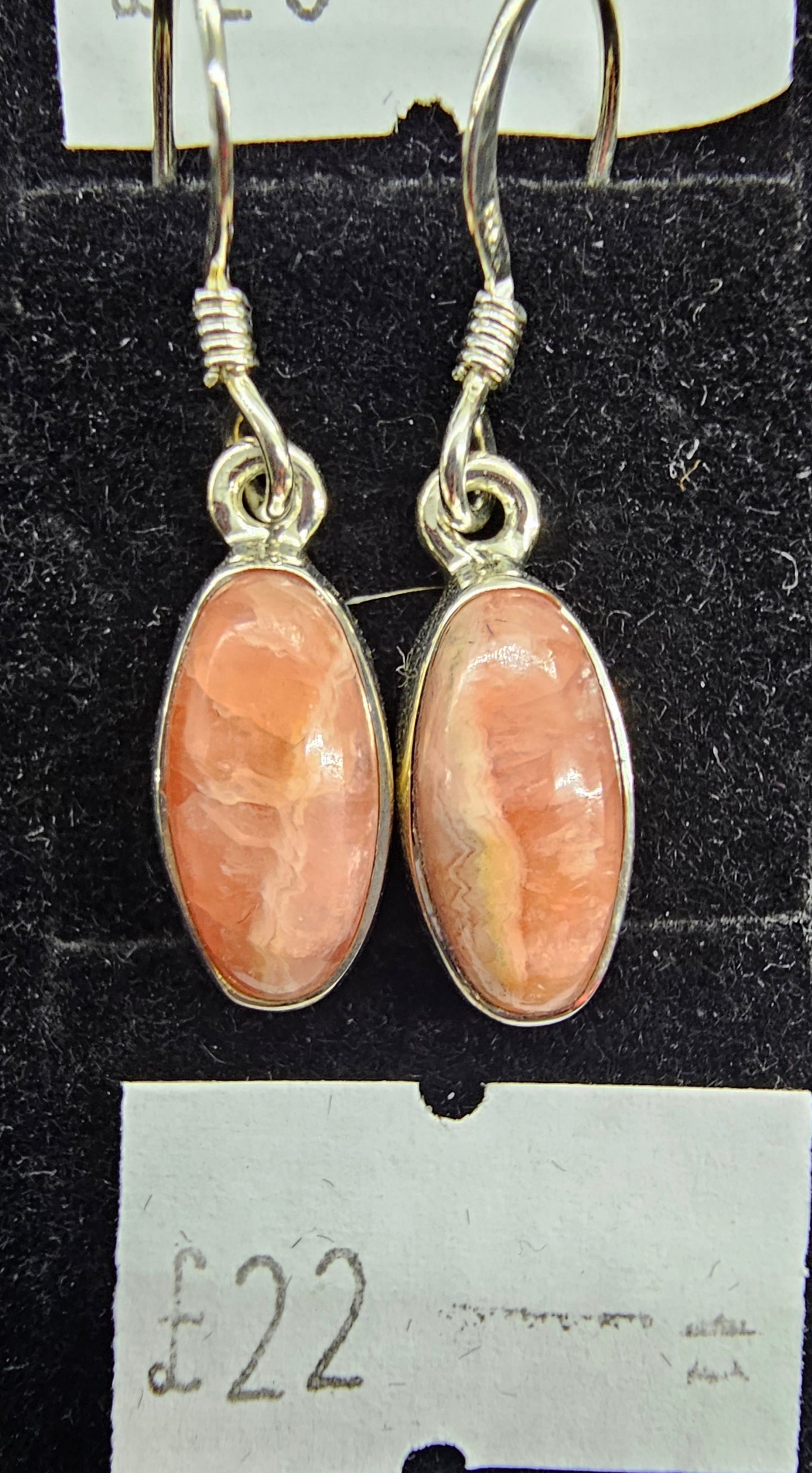 Rhodochrosite 925 silver hook earrings
