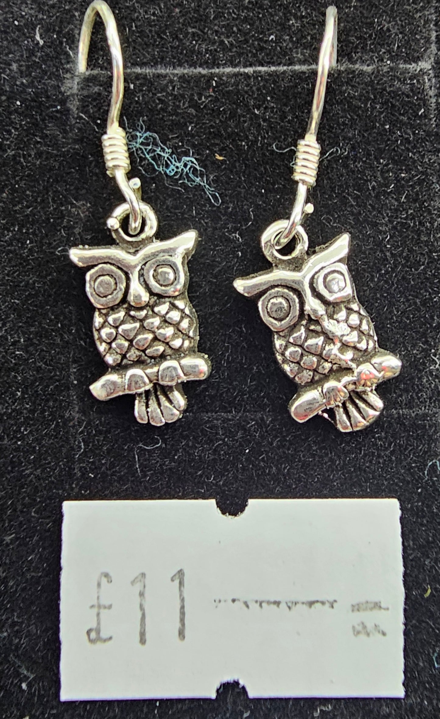 925 silver Owl hook earrings