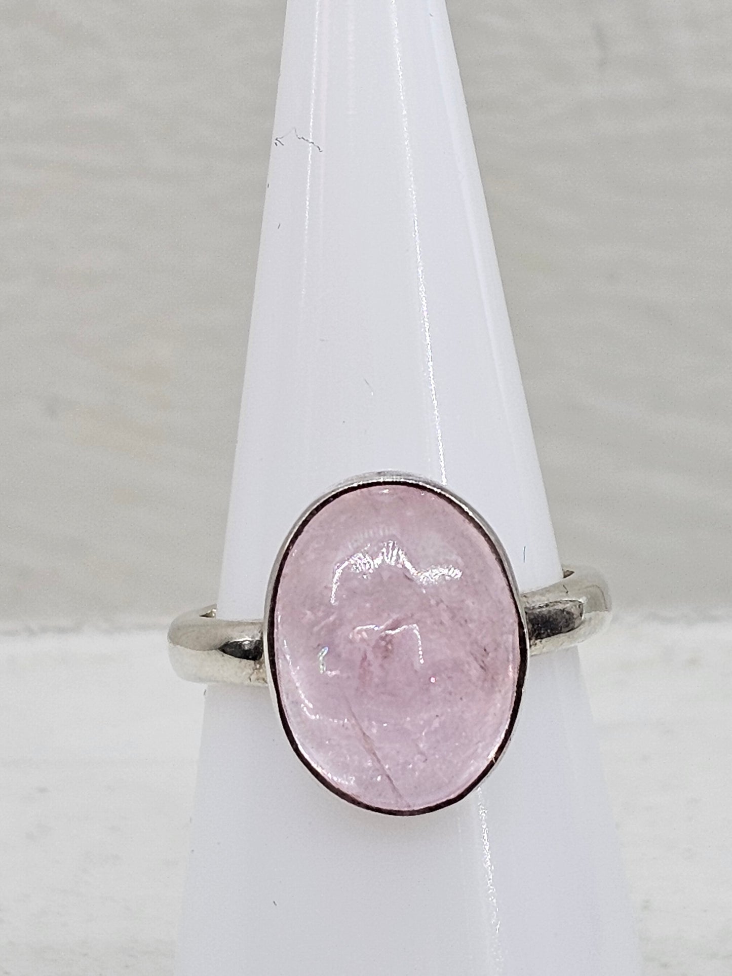 Morganite 925 silver ring size M