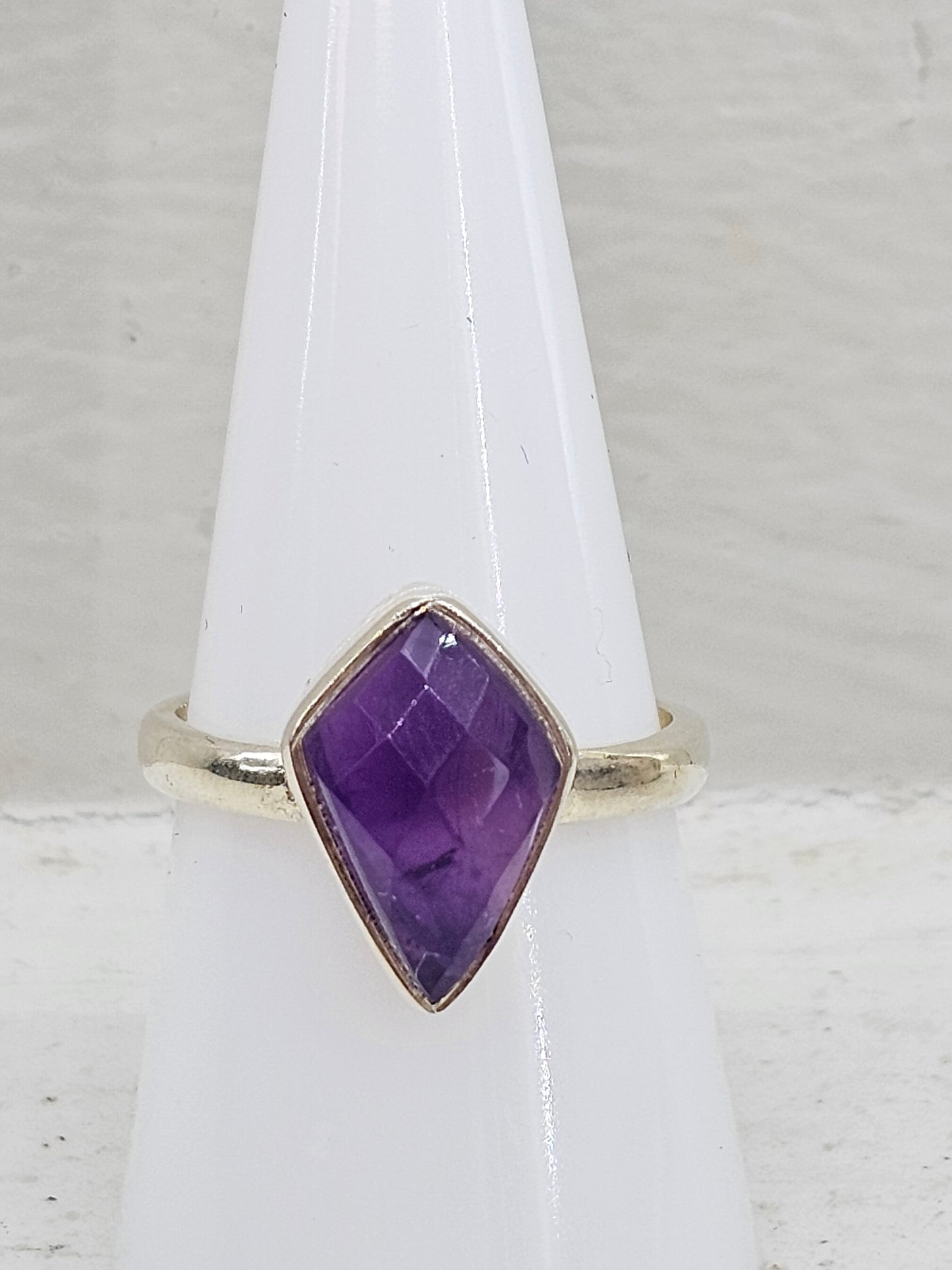 Amethyst 925 silver ring size P/Q