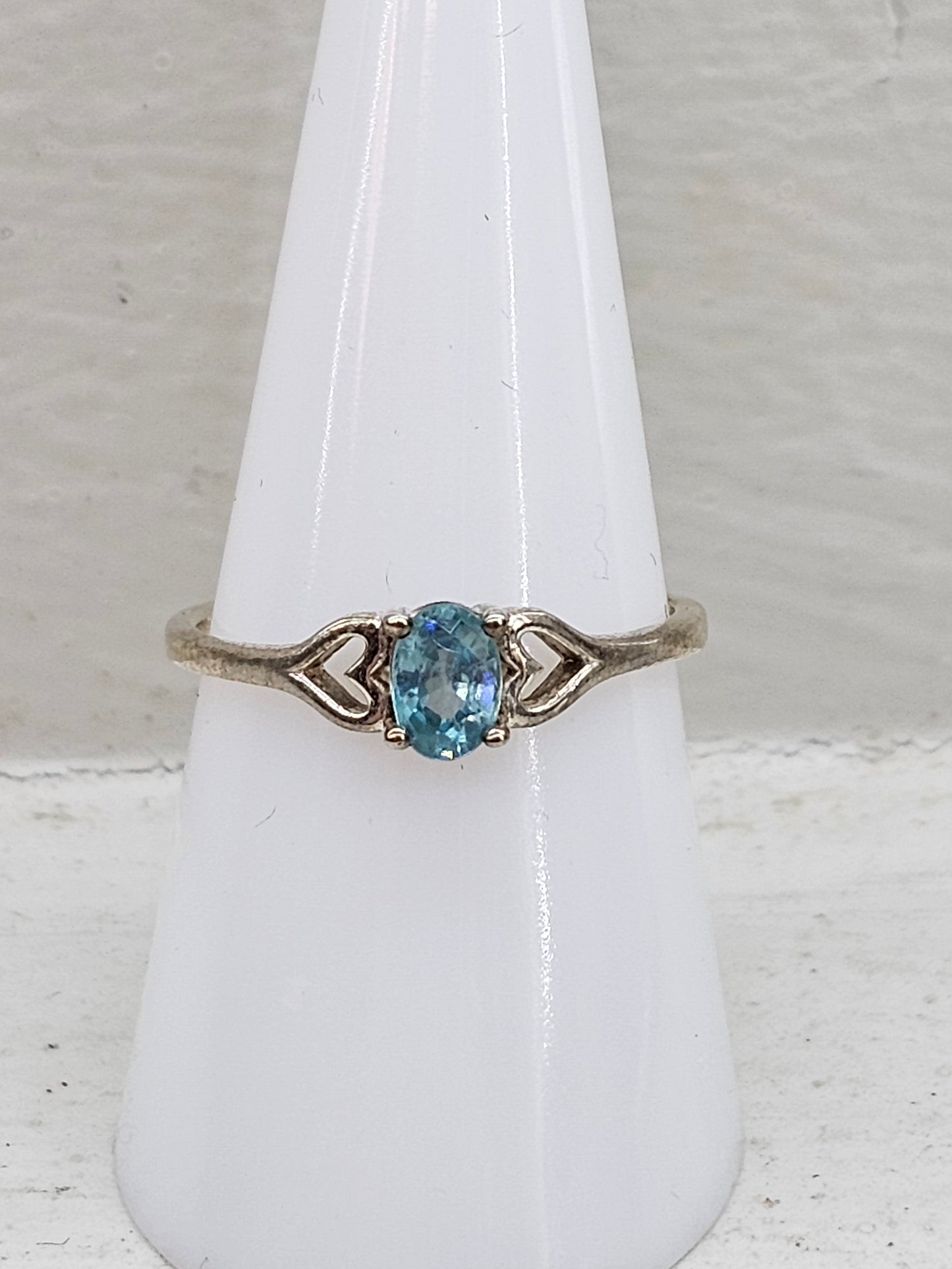 Zircon 925 silver ring size P/Q