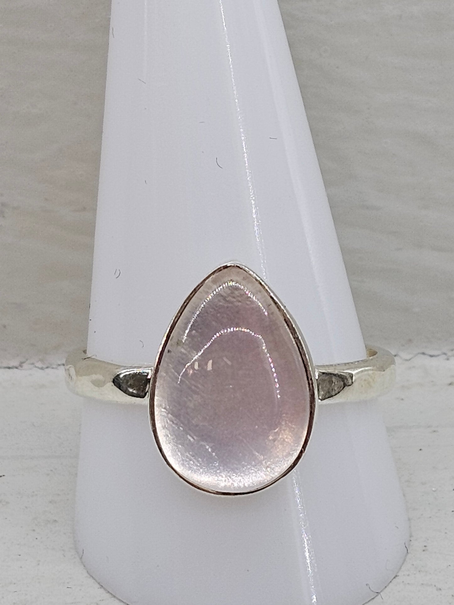 Rose Quartz 925 silver ring size X