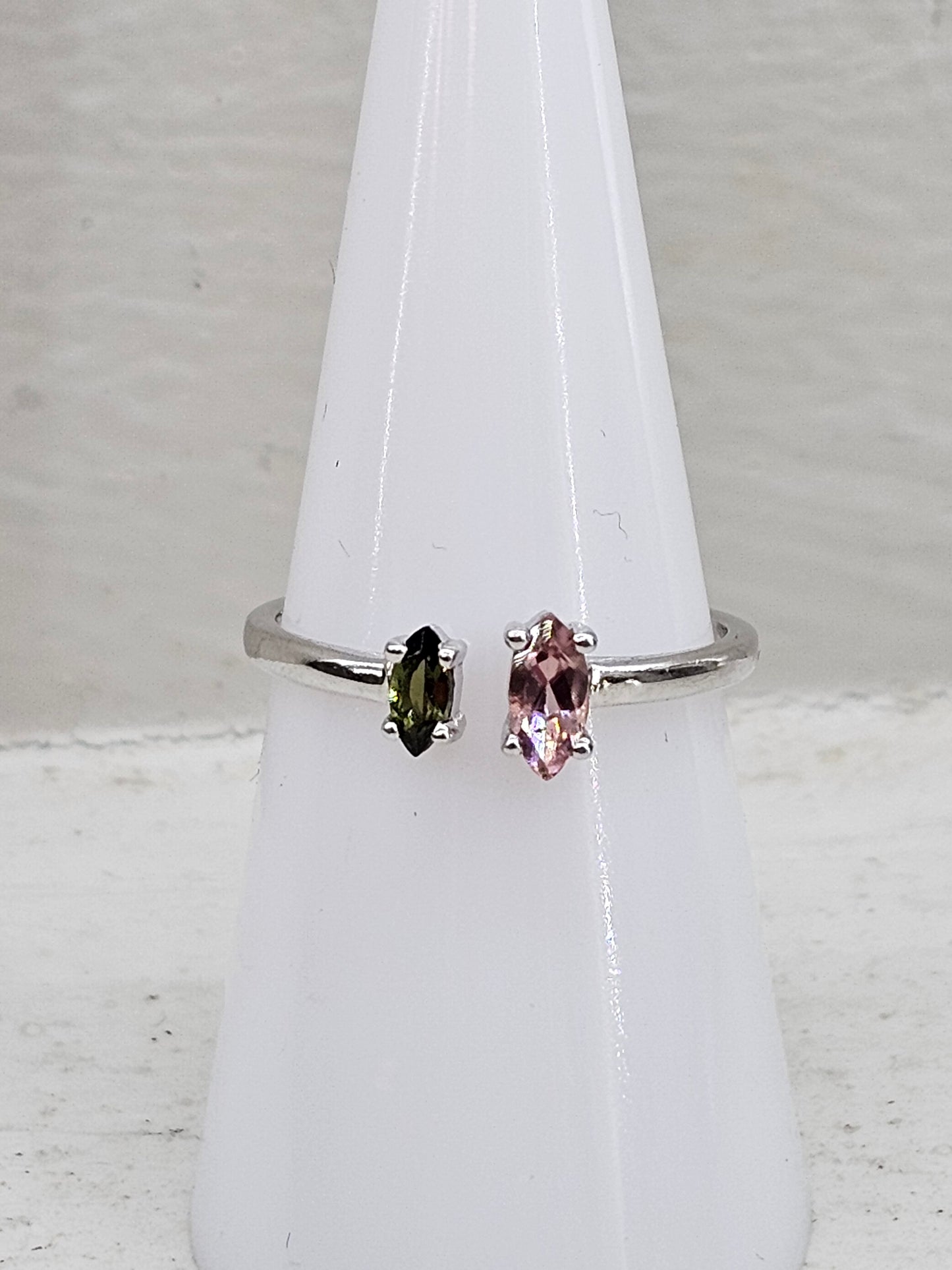 Tourmaline 925 silver adjustable ring