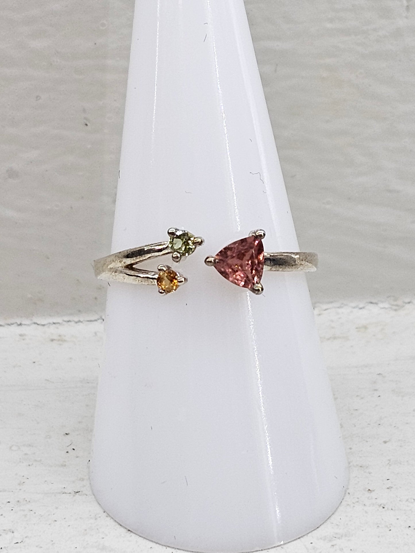 Tourmaline 925 silver adjustable ring