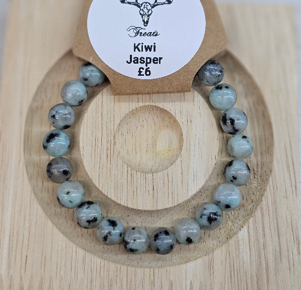 Kiwi Jasper 8mm bead bracelet