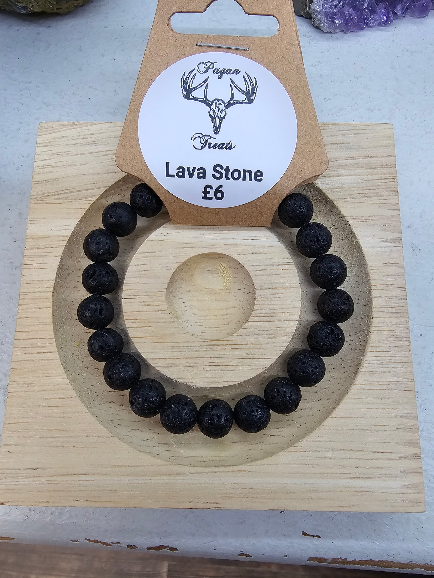 Black Lavastone 8mm bead bracelet