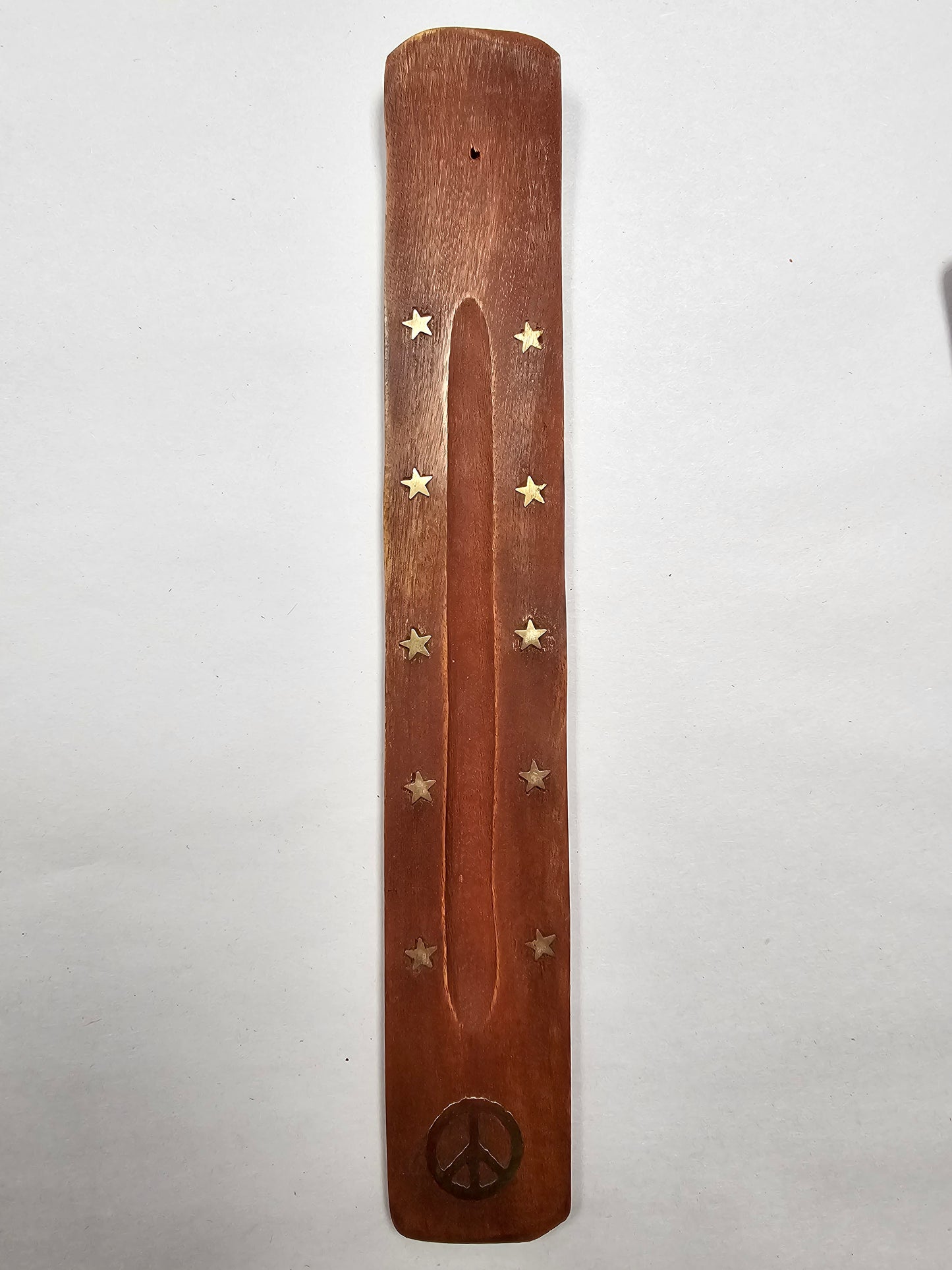 Wood Peace Sign Incense Stick Holder