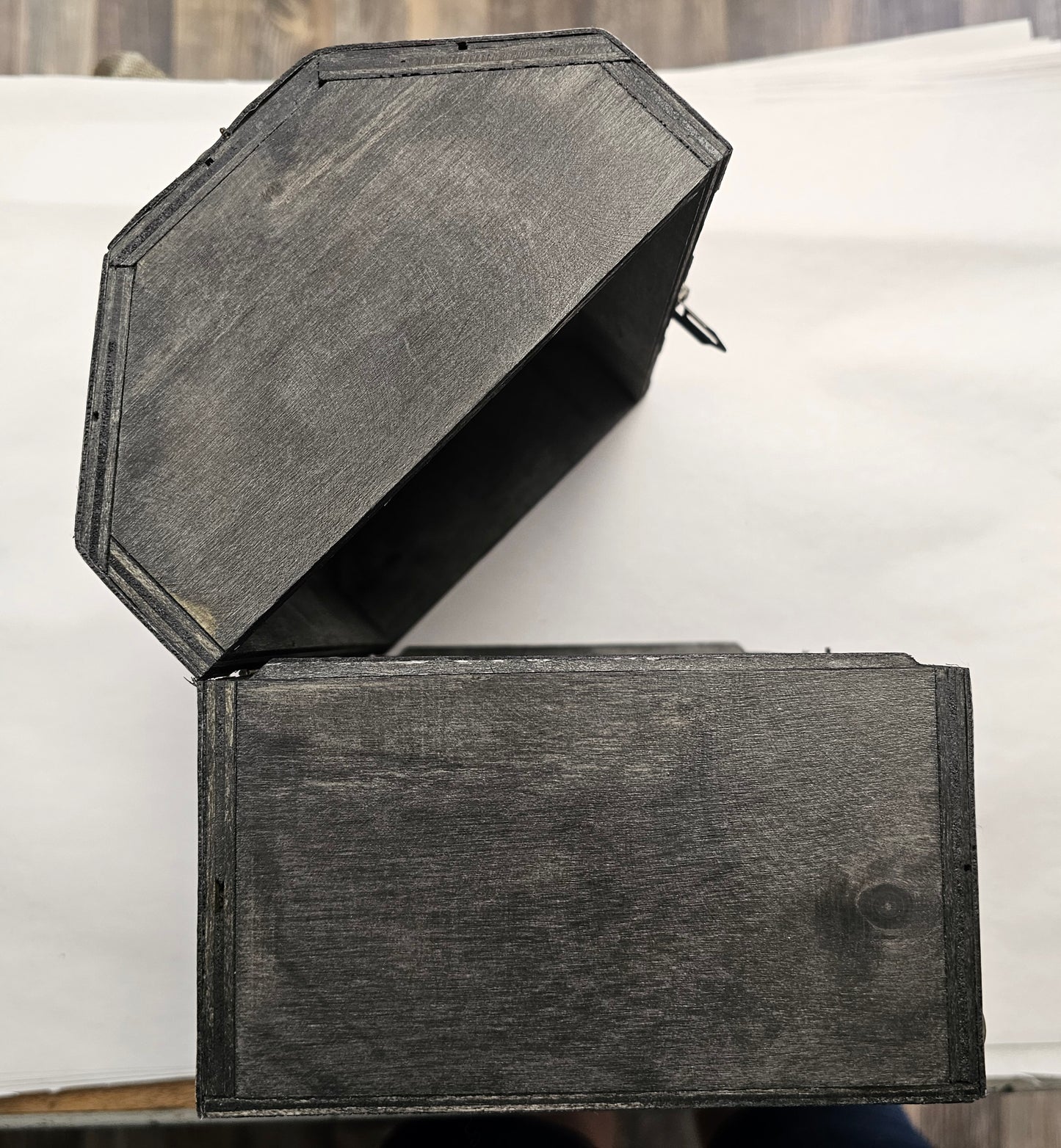 Gray Wooden Chest
