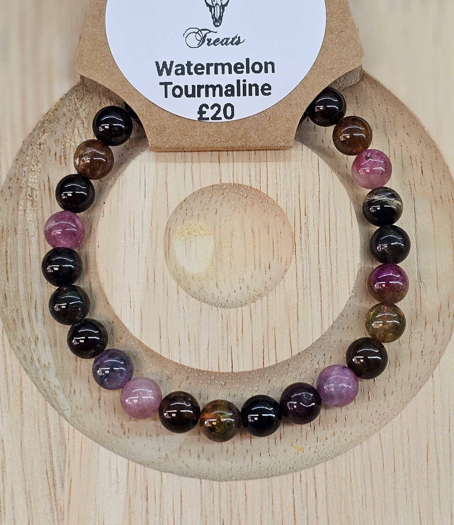 Watermelon Tourmaline 6mm Bead Bracelet