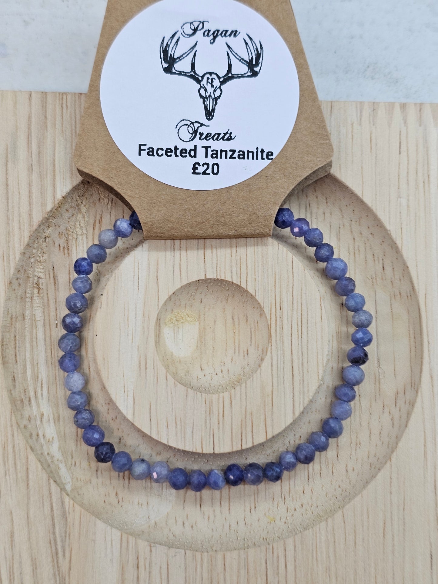 Facetted Tanzanite 4mm bead bracelet