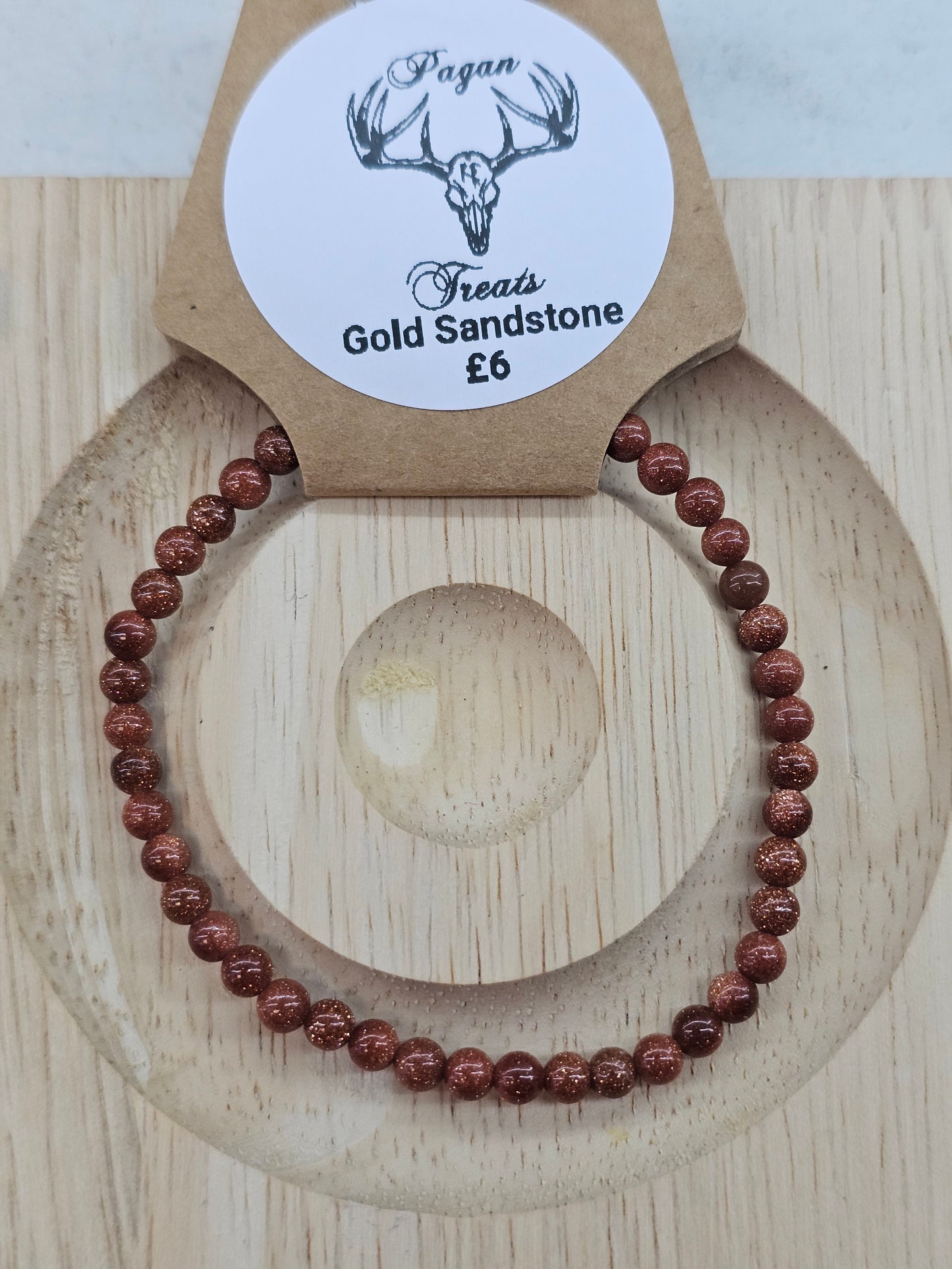 Gold Sandstone 4mm bead bracelet
