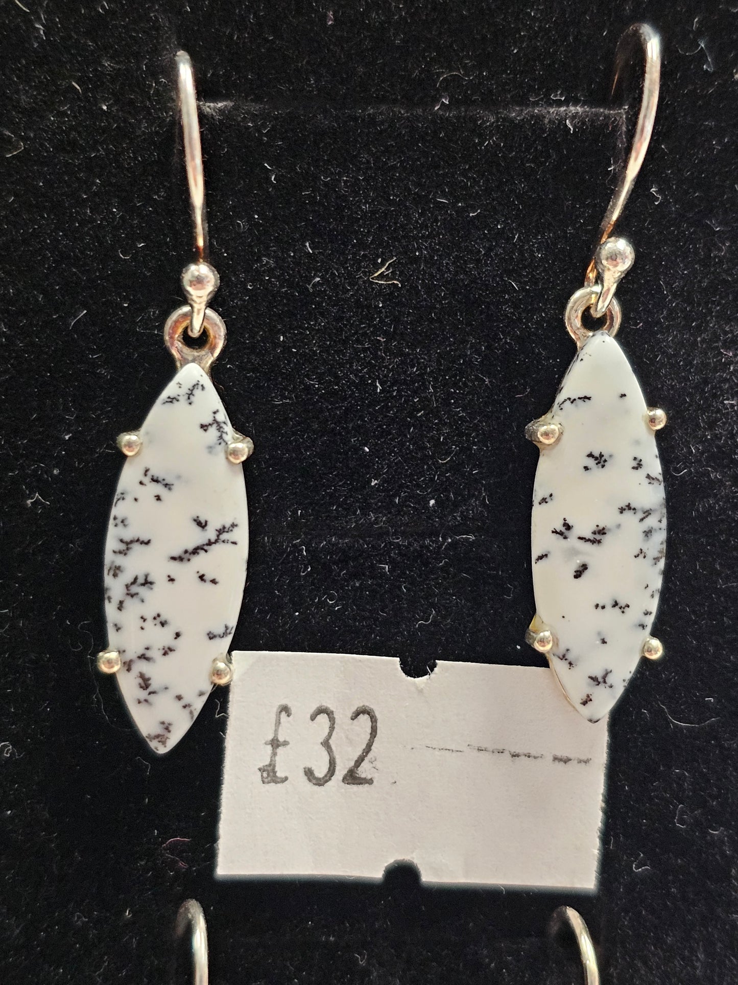 Merlinite 925 silver hook earrings