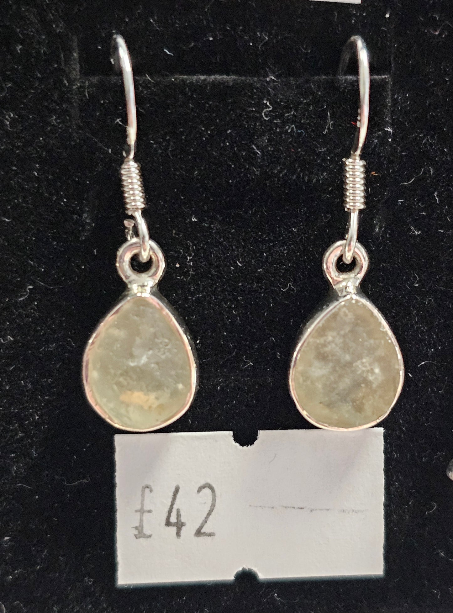Libyan Desert Glass 925 silver hook earrings