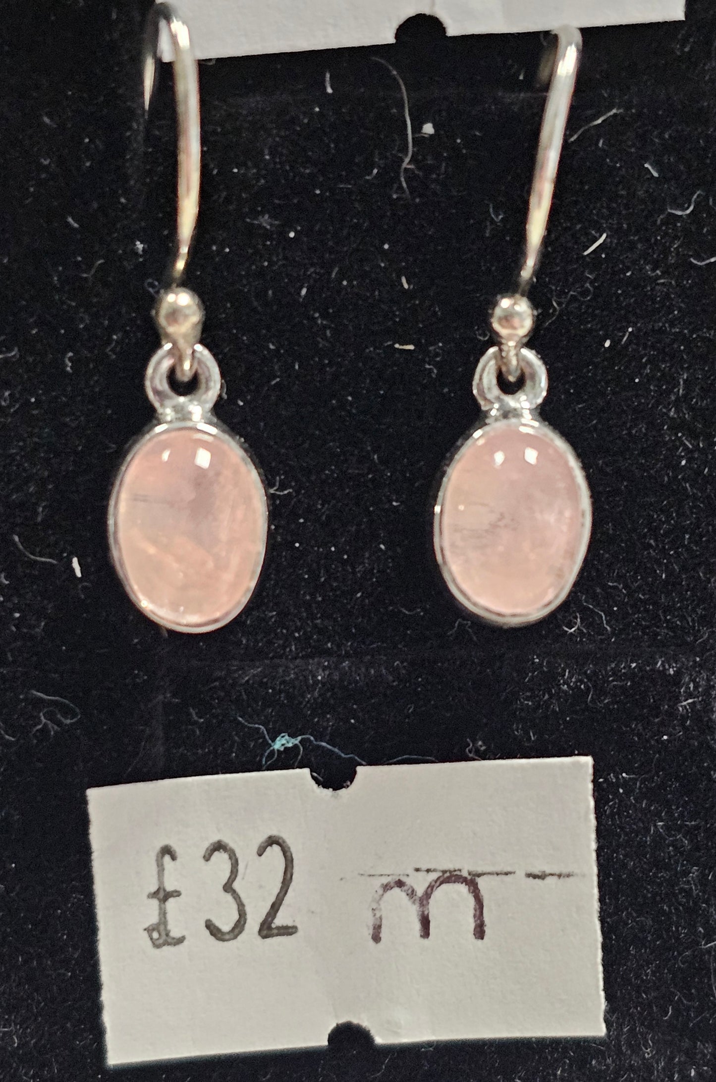 Morganite 925 silver hook earrings