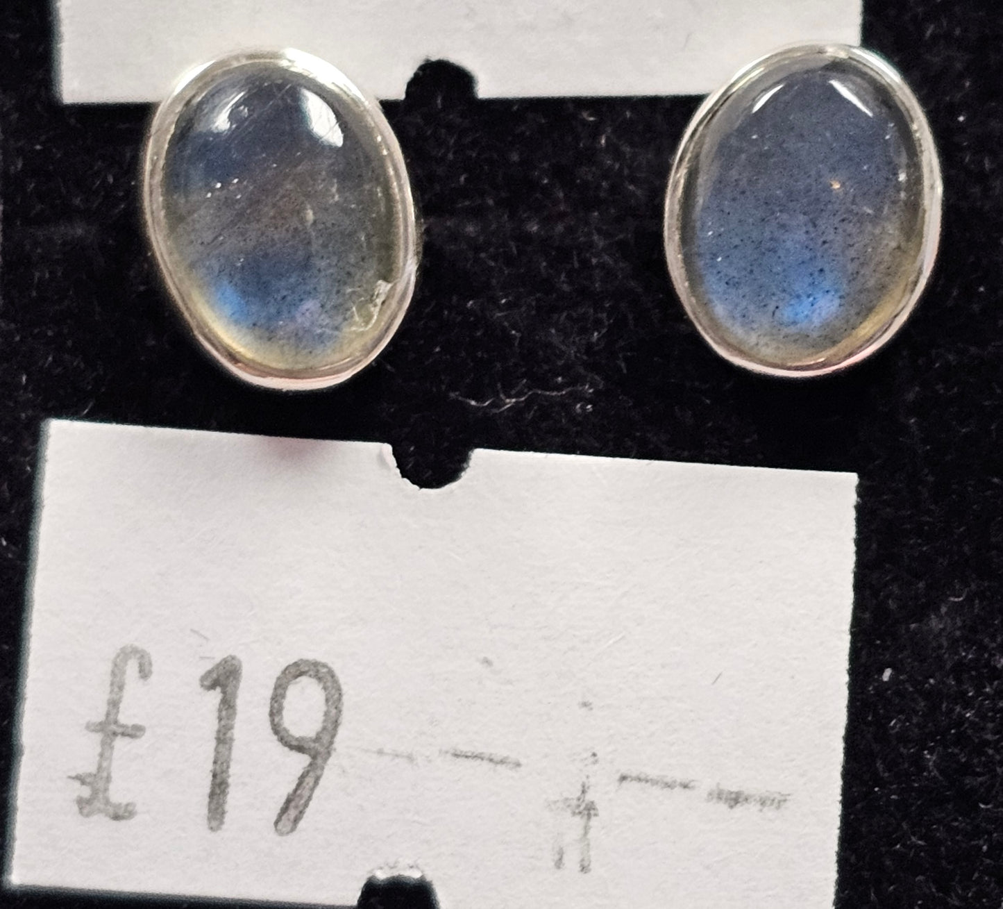 Labradorite 925 silver Stud earrings (oval)