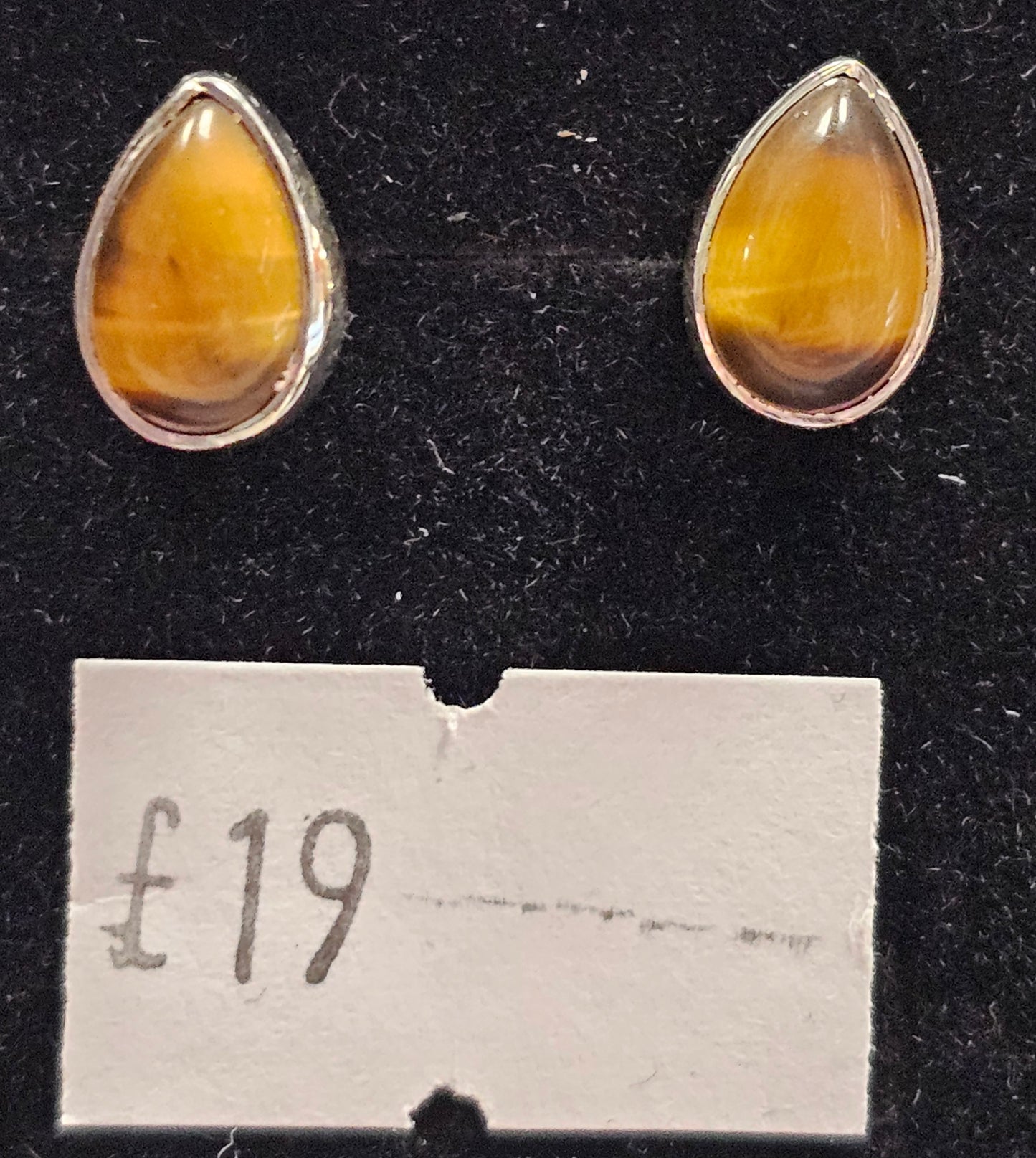 Tigers Eye 925 silver Stud earrings (tear drop)