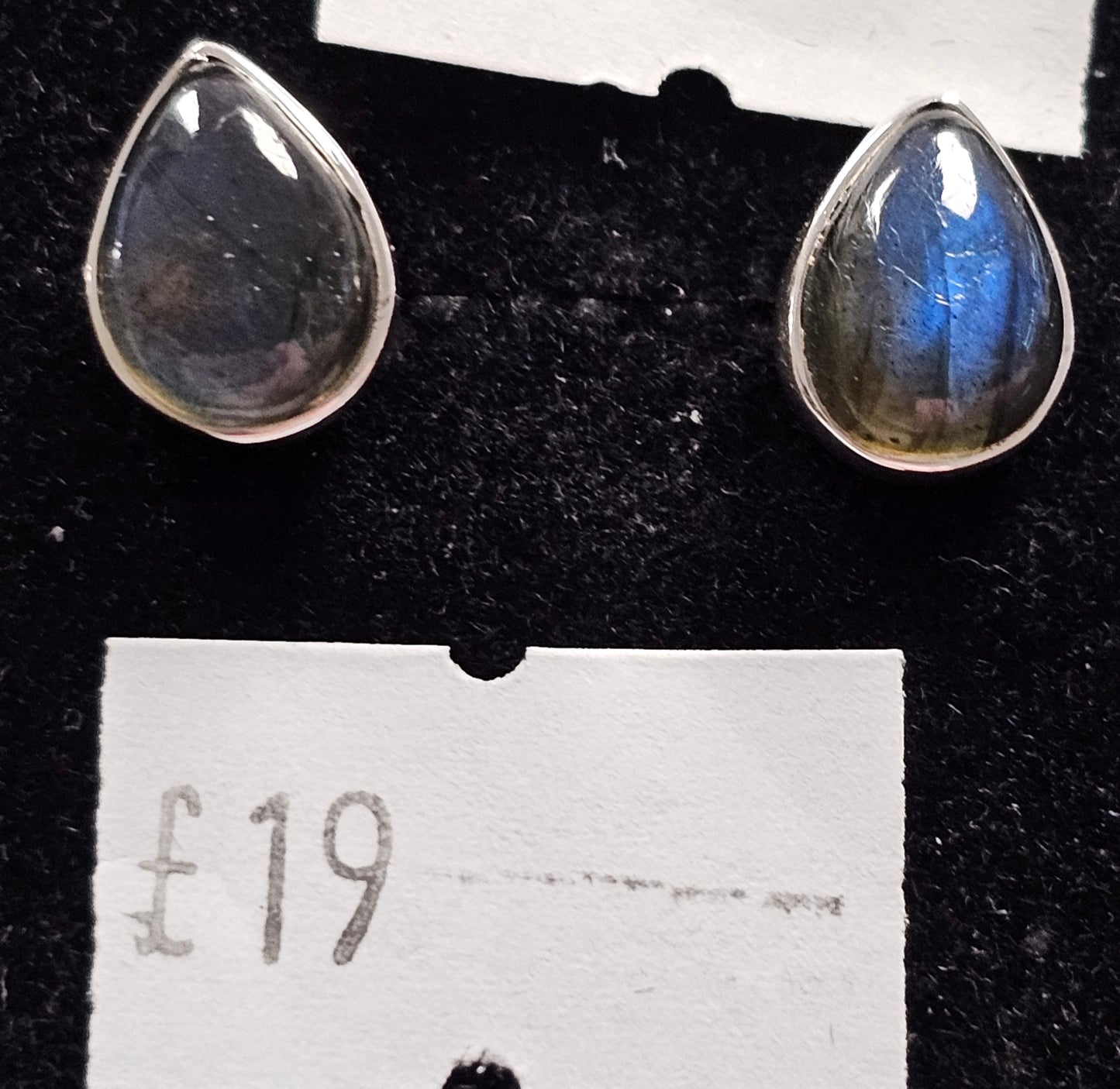 Labradorite 925 silver Stud earrings (tear drop)