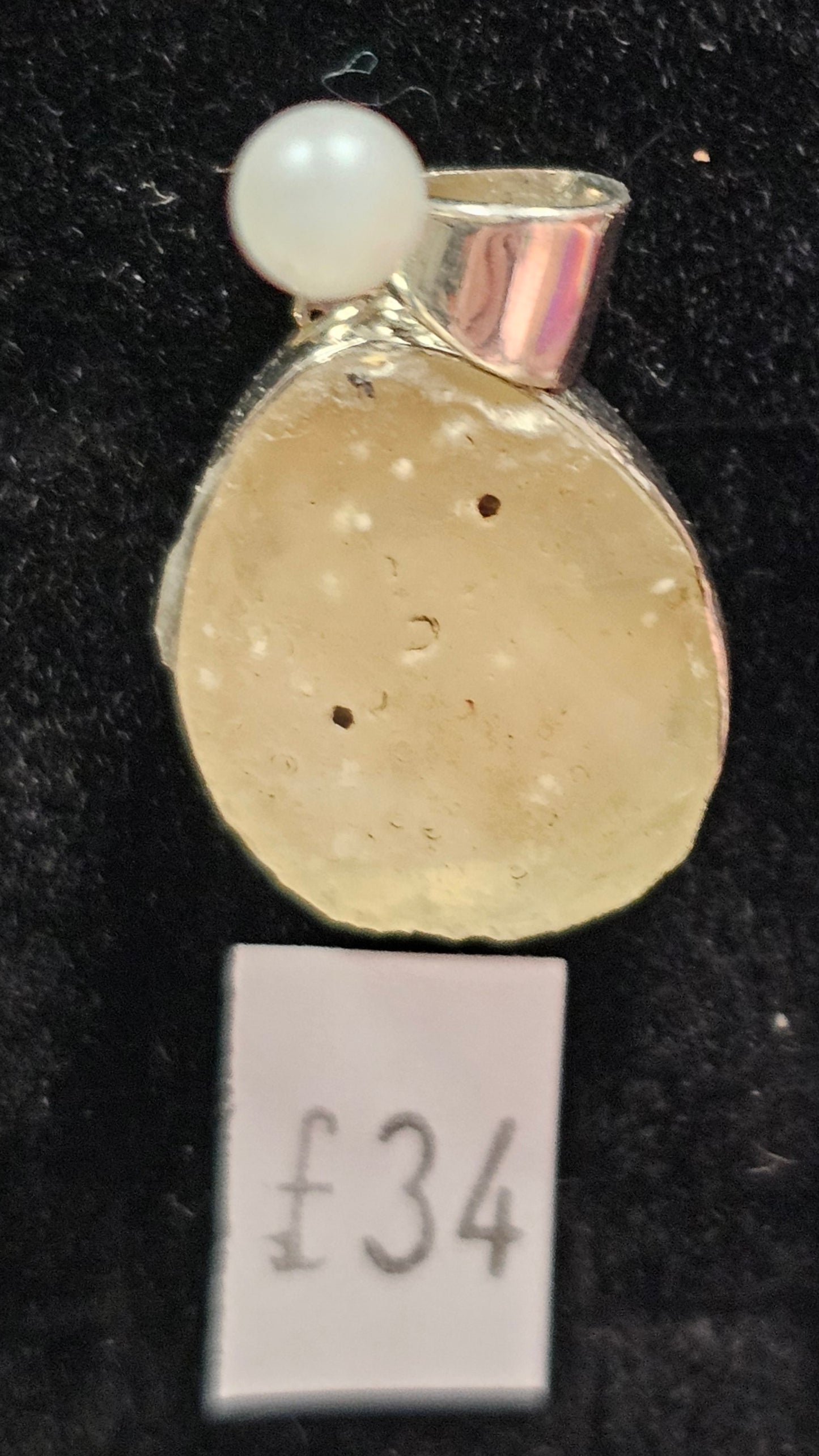 Libyan Desert Glass 925 Silver Pendent