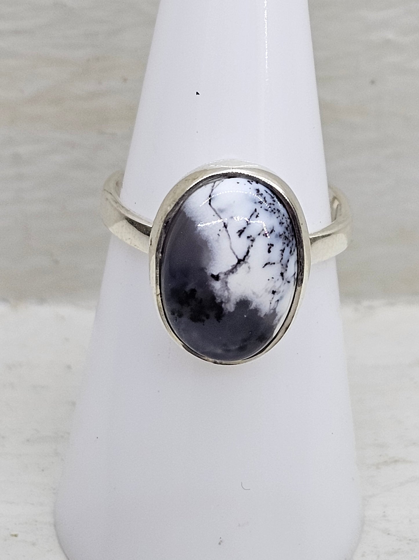 Merlinite Adjustable 925 Silver Ring