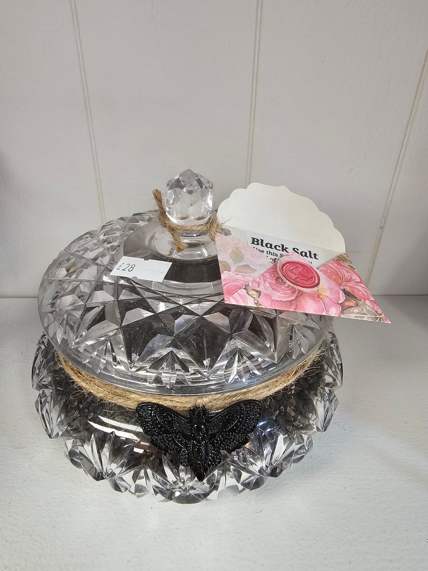 Black Salt in Beautiful Bowl Decanter