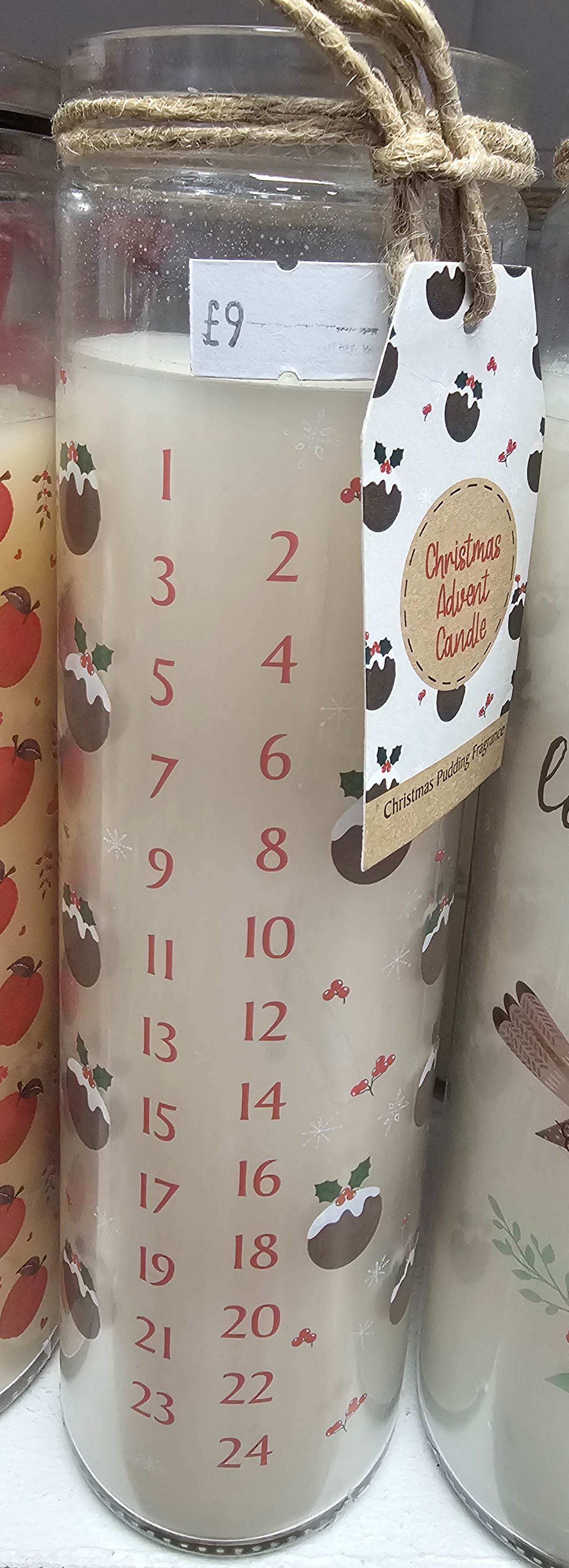 Christmas Advent Candle. Christmas Pudding Scent