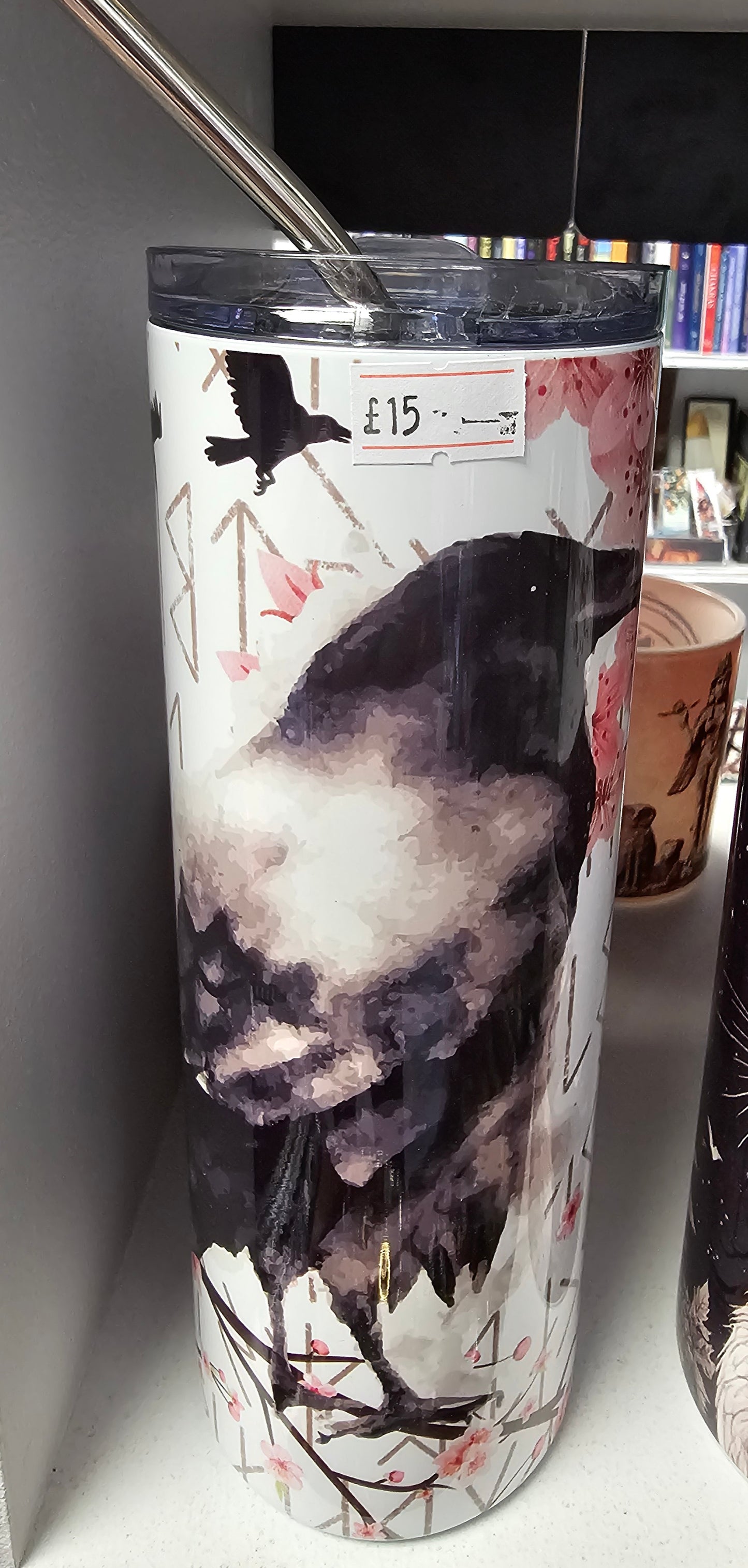 Raven Travel Mug with Straw 600ml