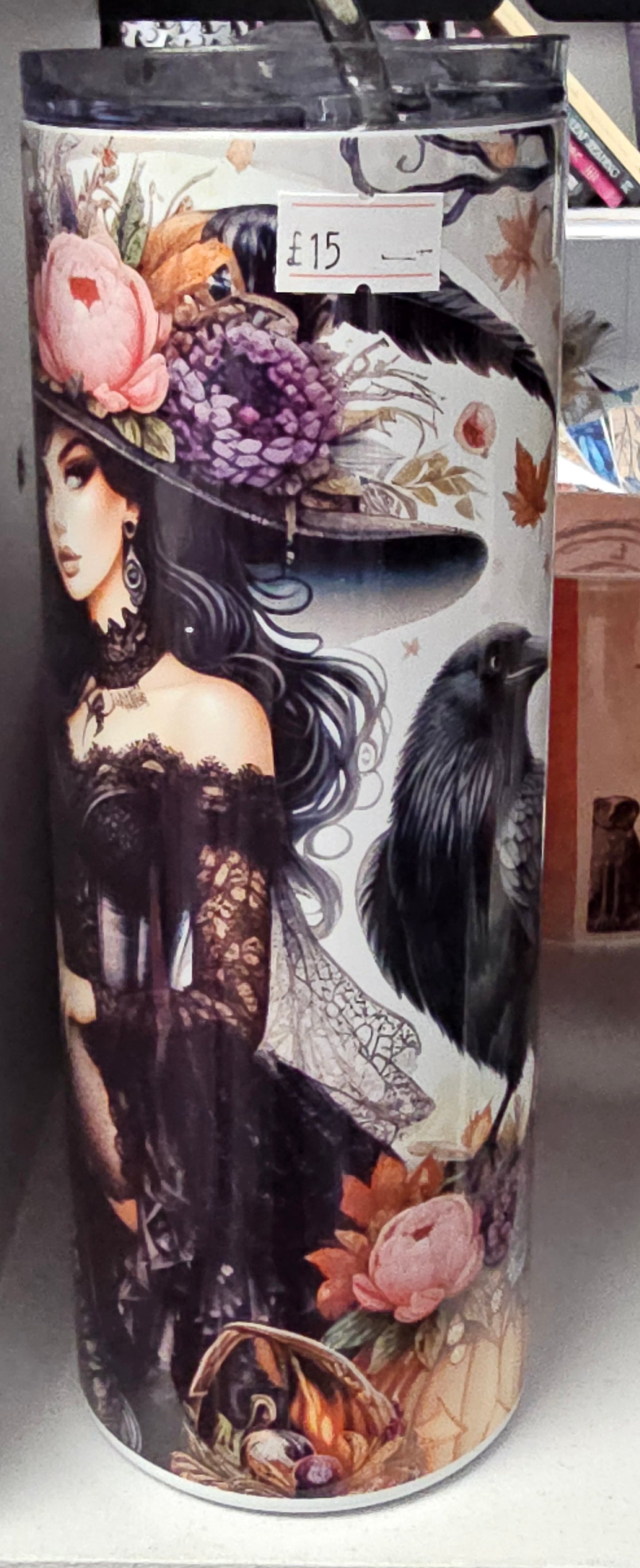 Witch & Raven Travel Mug with Metal Straw 600ml