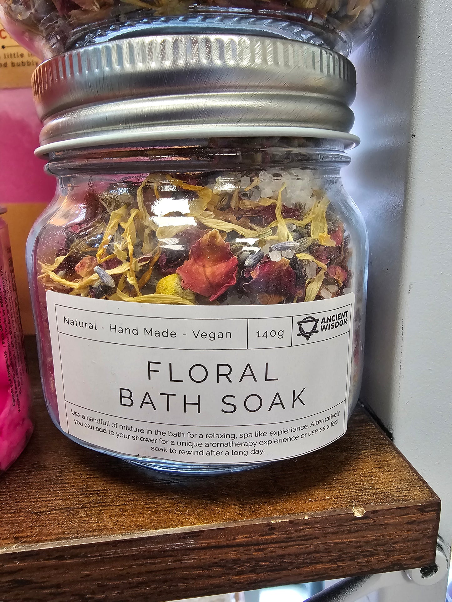 Floral Bath Soak Jar