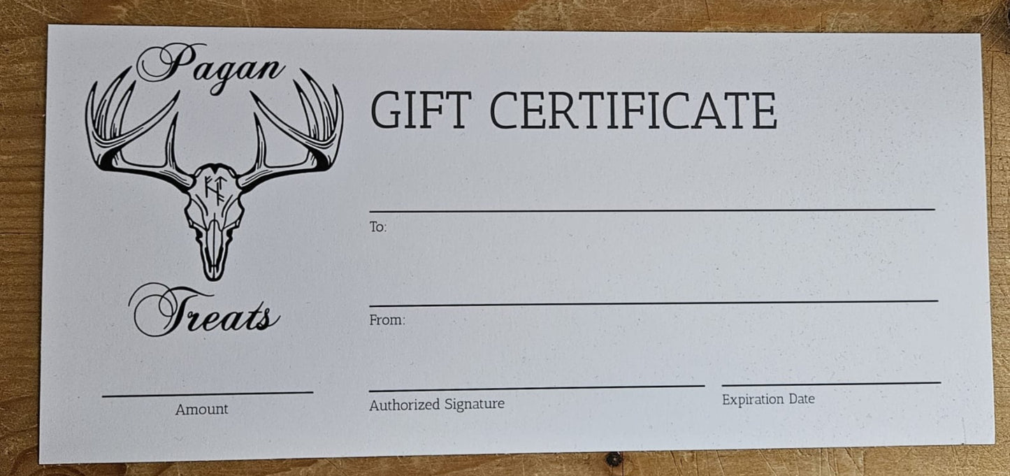 Pagan Treats Gift card (Online Only)