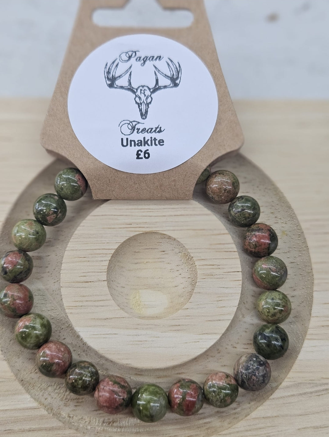Unakite 8mm bead bracelet