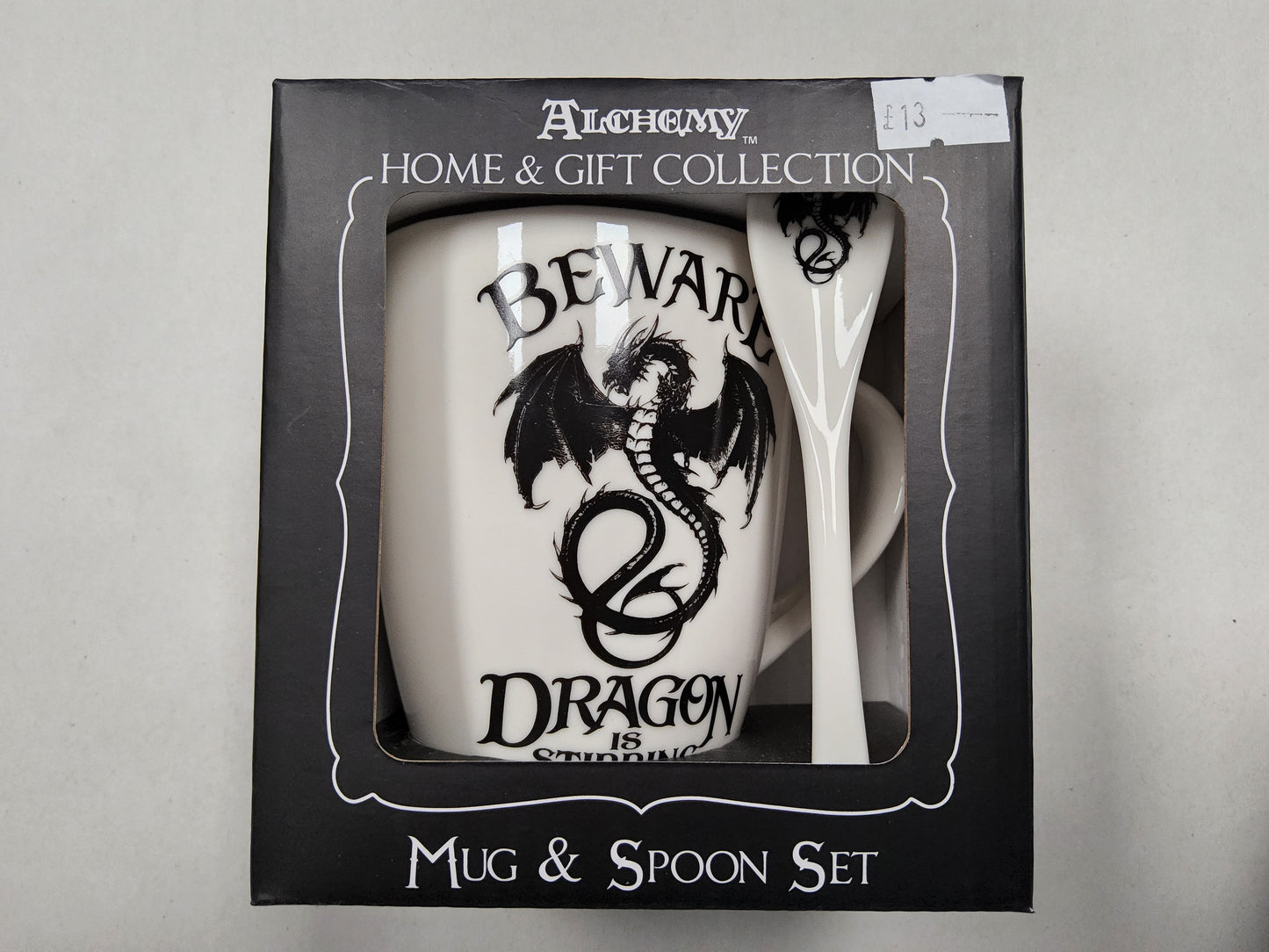 Beware Dragon is Stirring mug and spoon