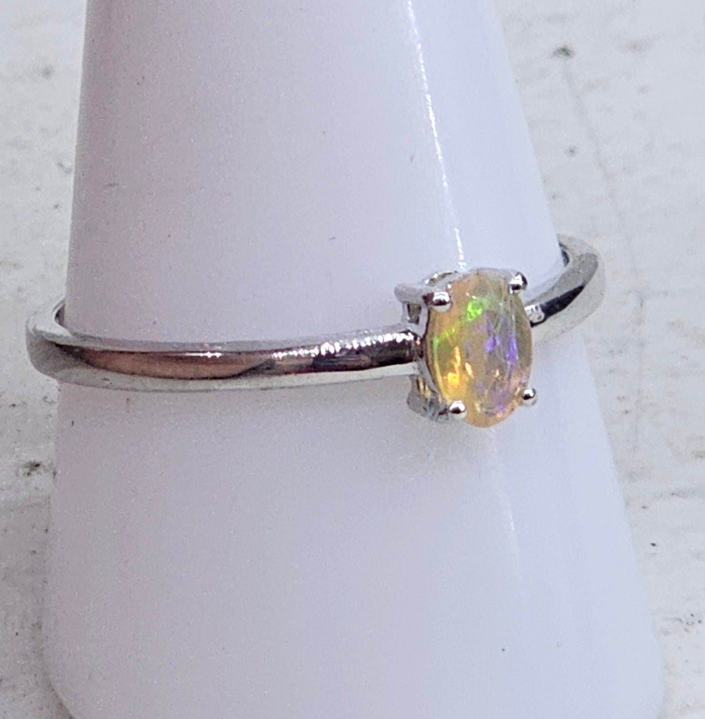 Ethiopian Opal 925 silver ring size U