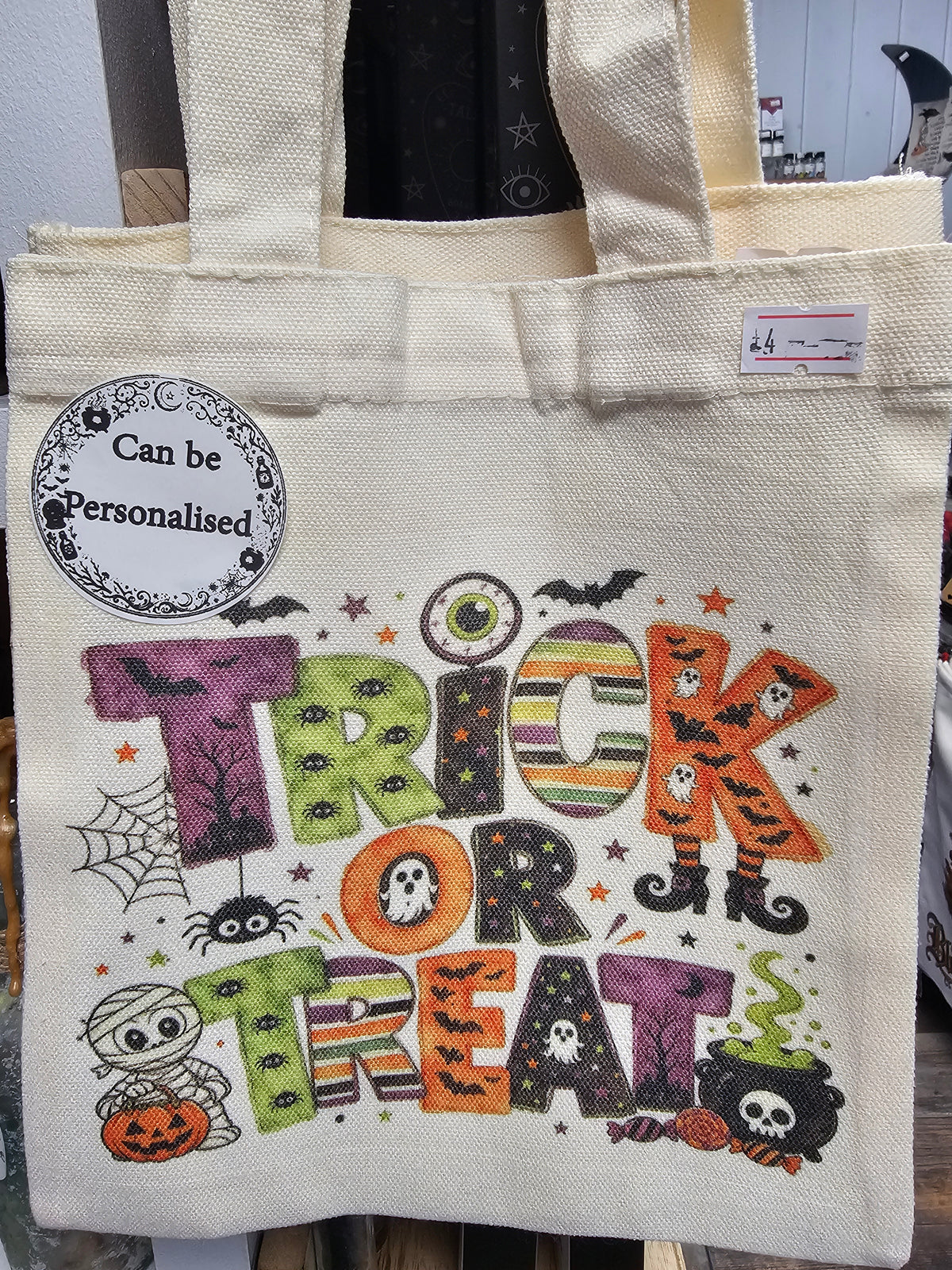 Trick or Treat linen Bag 8inch x 8.5inch