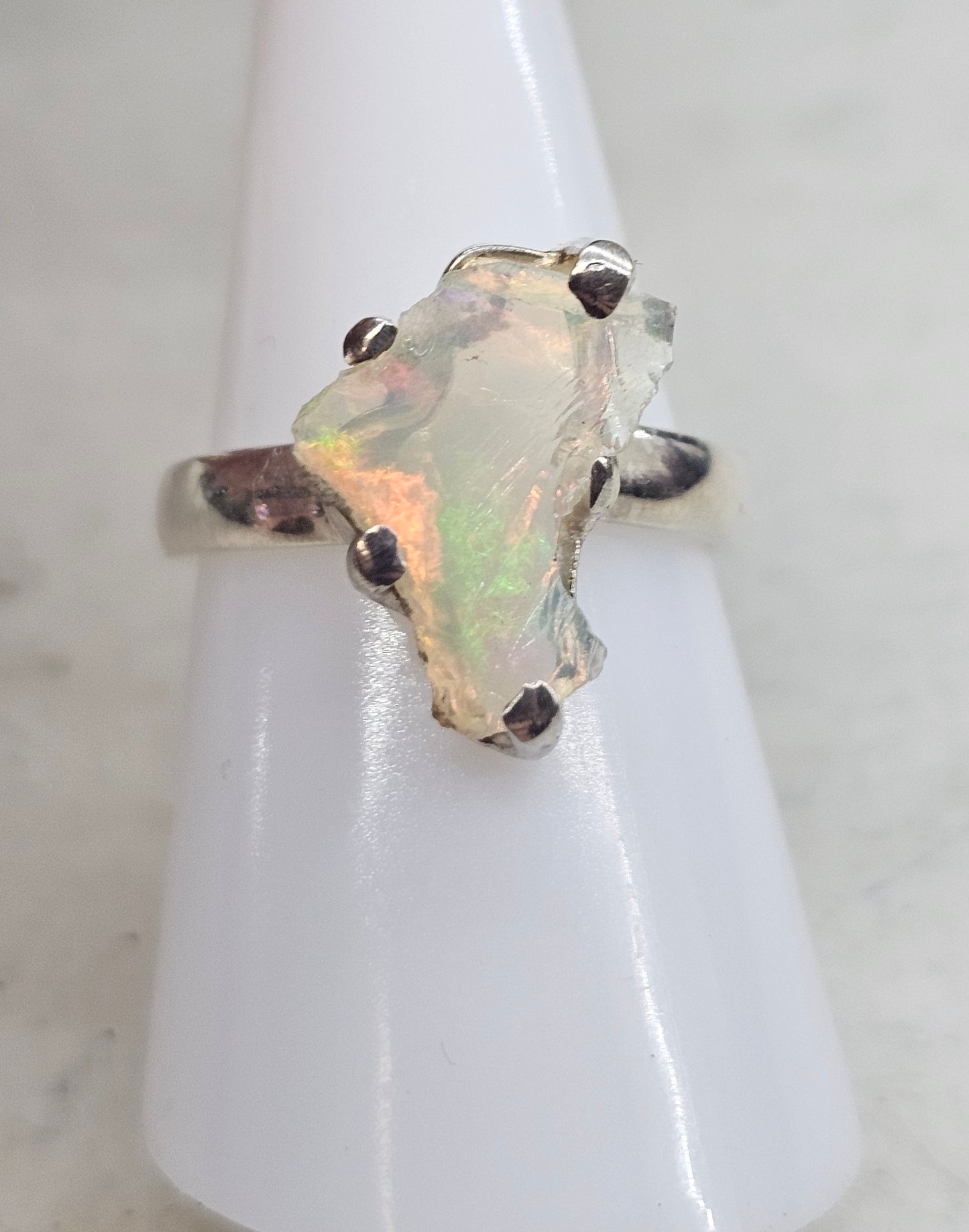 Ethiopian Opal 925 silver ring size P