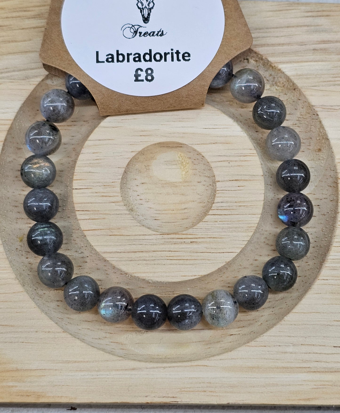 Labradorite 8mm bead bracelet