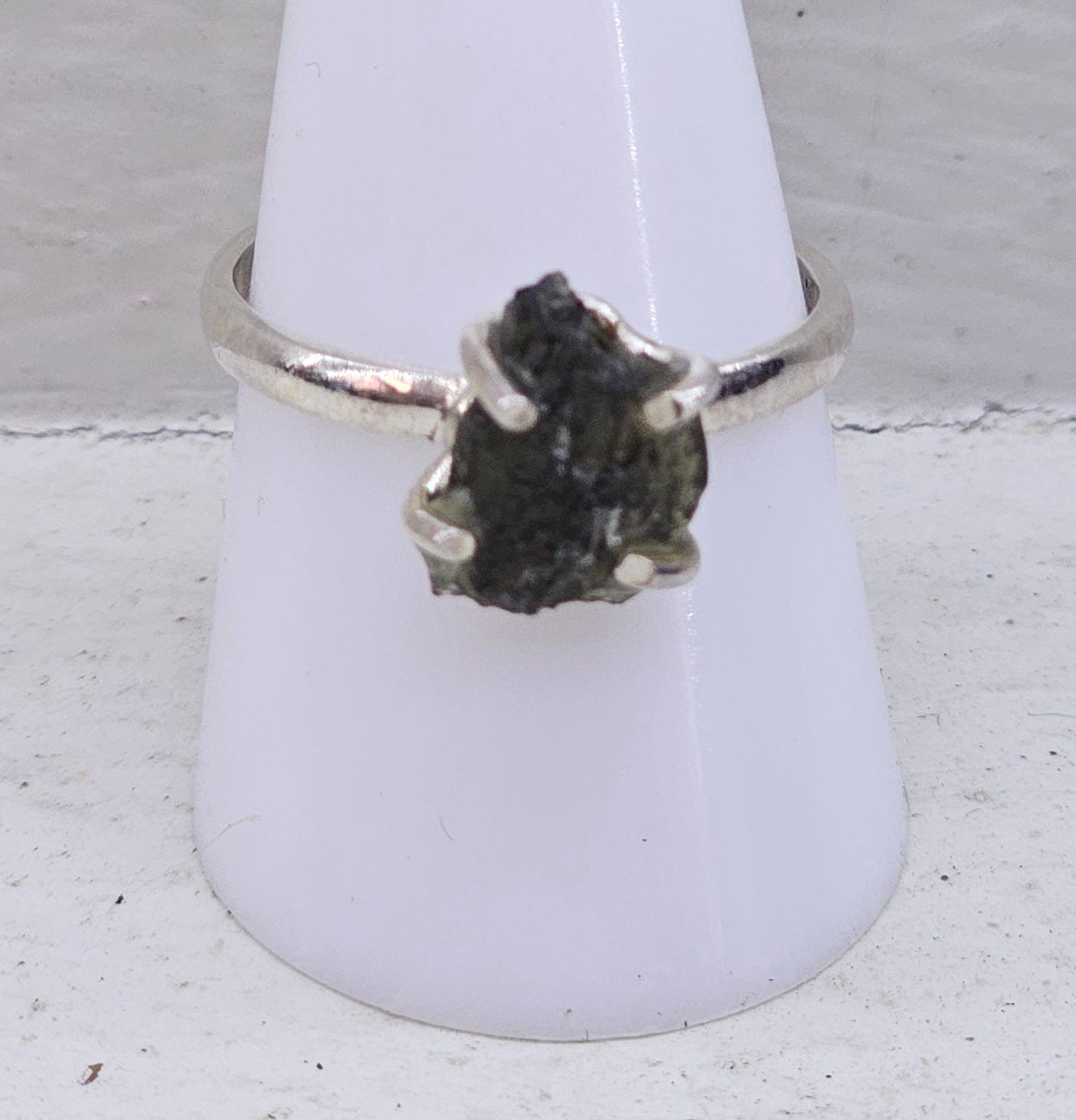 Moldavite 925 silver ring size S