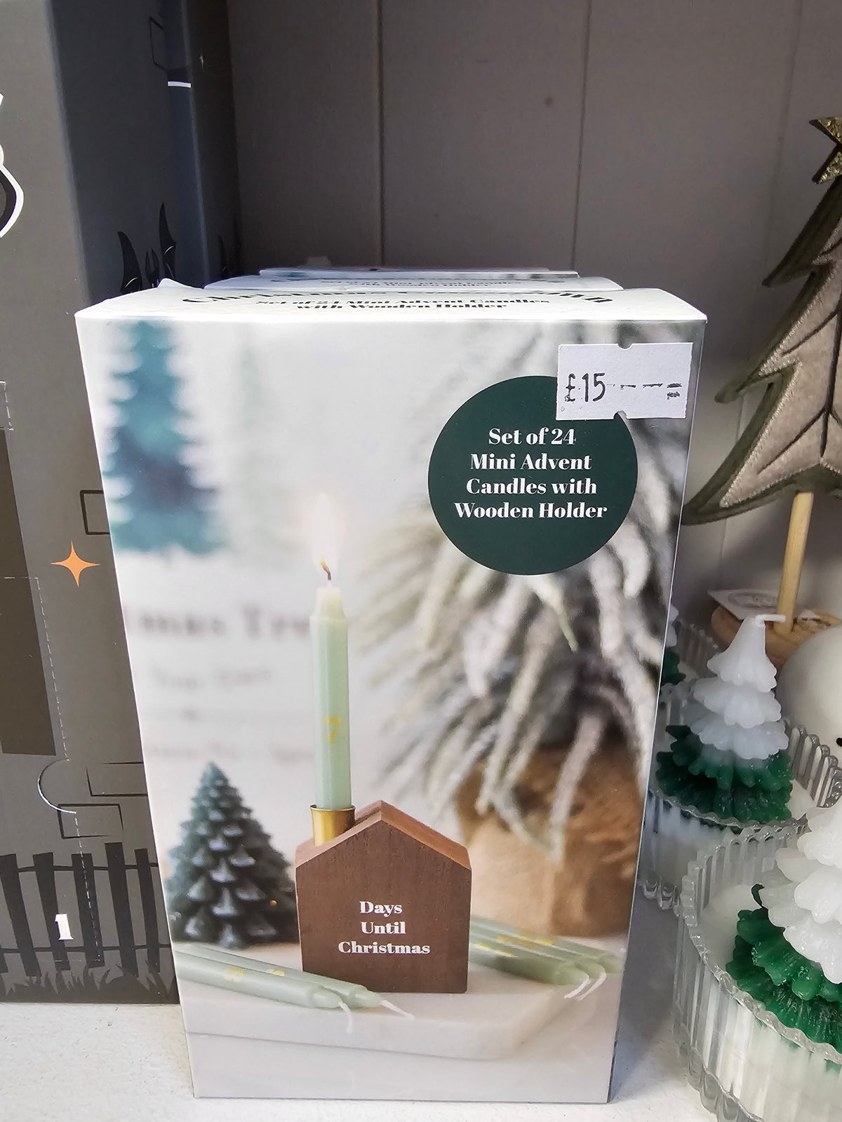 Set of 24 mini Advent Candles and Holder