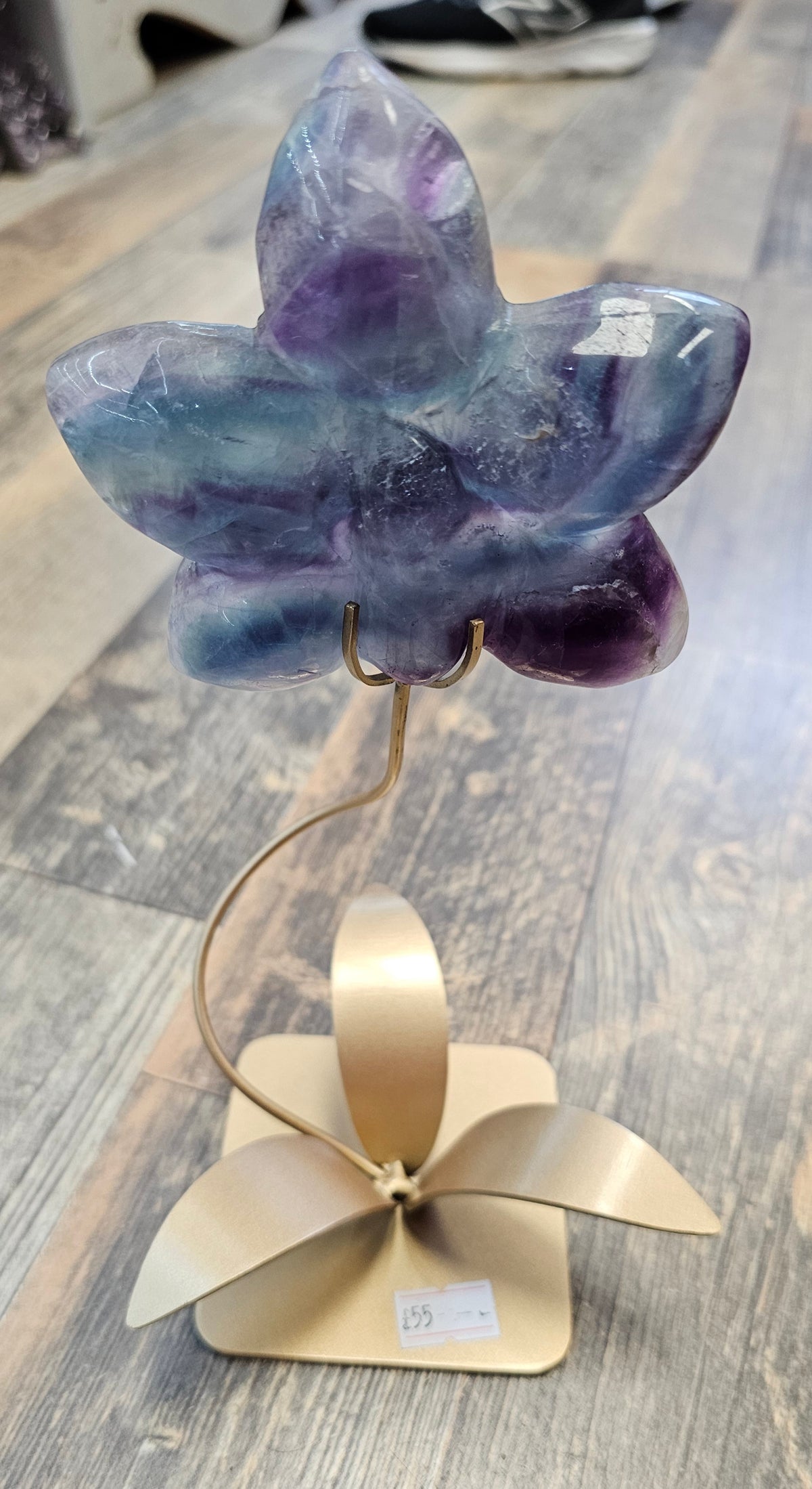 Flourite Flower with custom stand