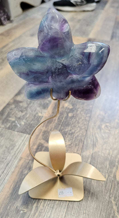Flourite Flower with custom stand