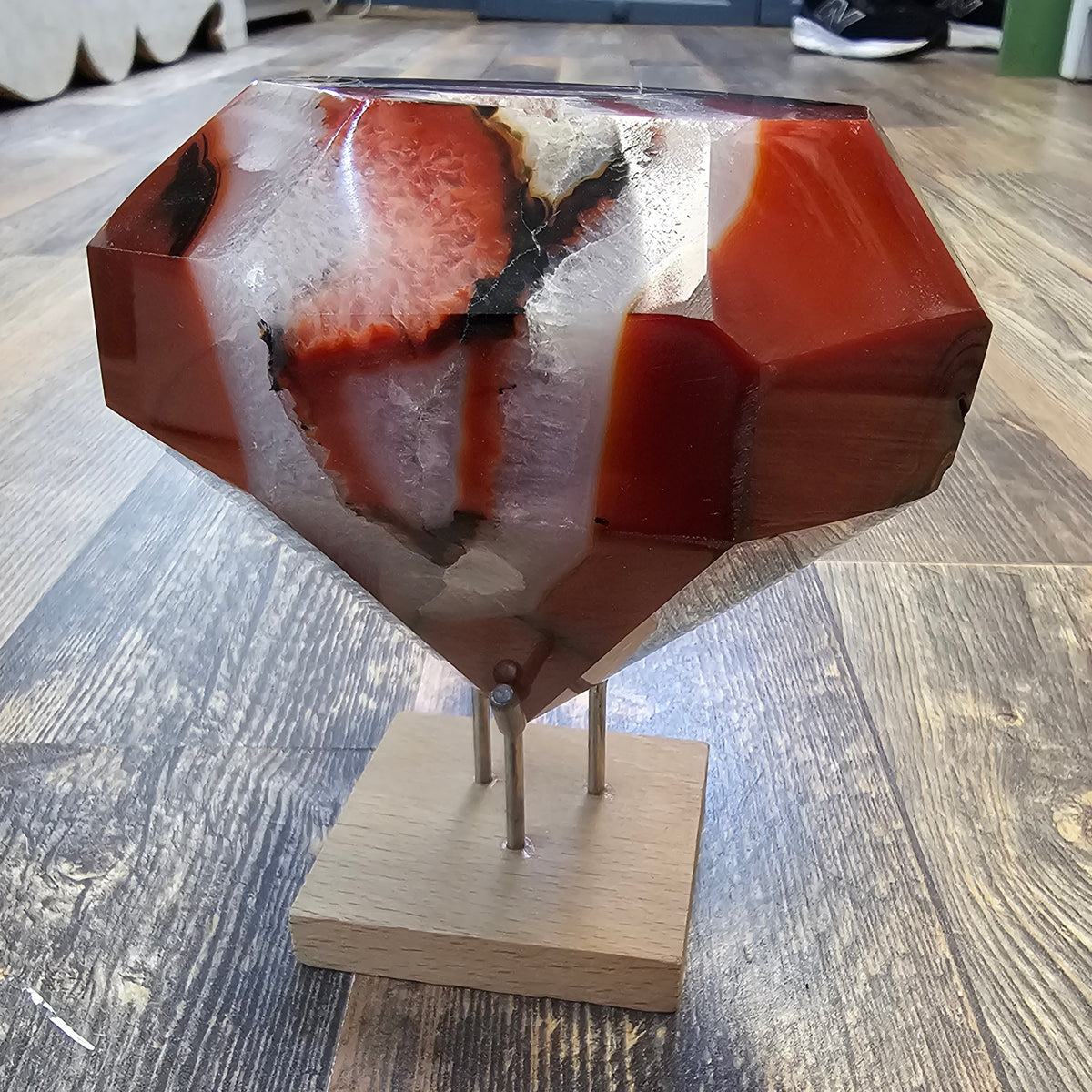 1.4kg Carnelian Diamond with stand