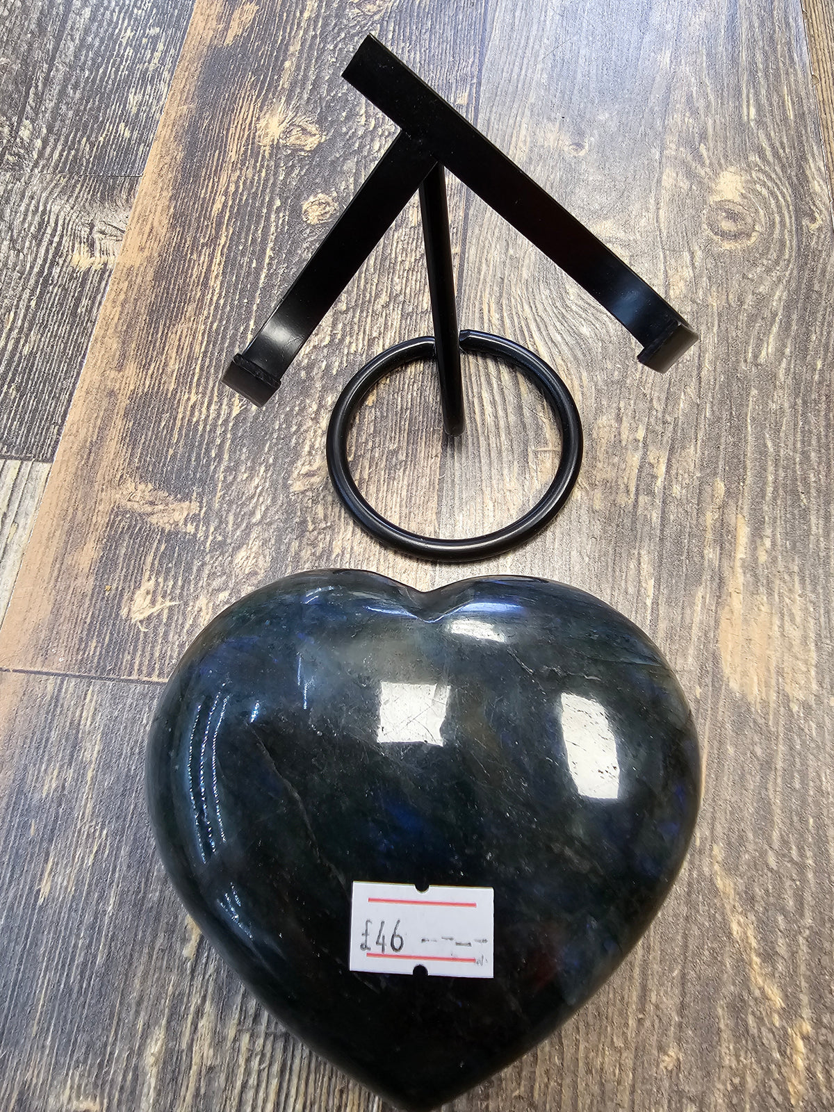 Labradorite Heart & Face with Stand