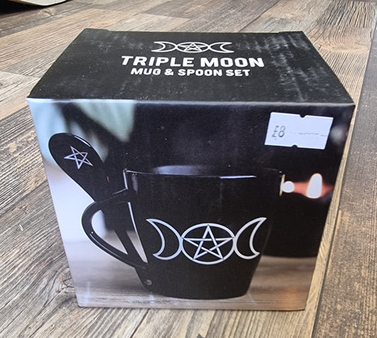 Triple moon mug with spoon